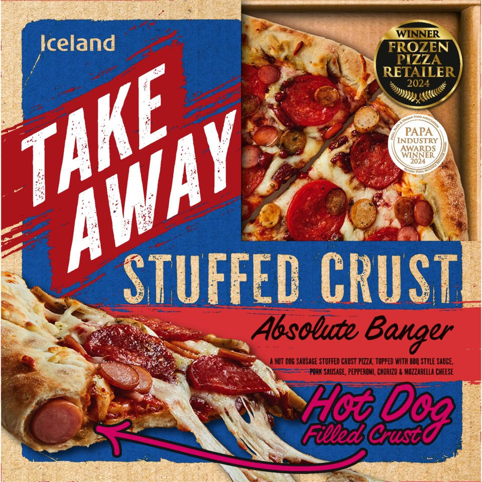 Iceland Takeaway Stuffed Crust Absolute Banger Pizza 548g