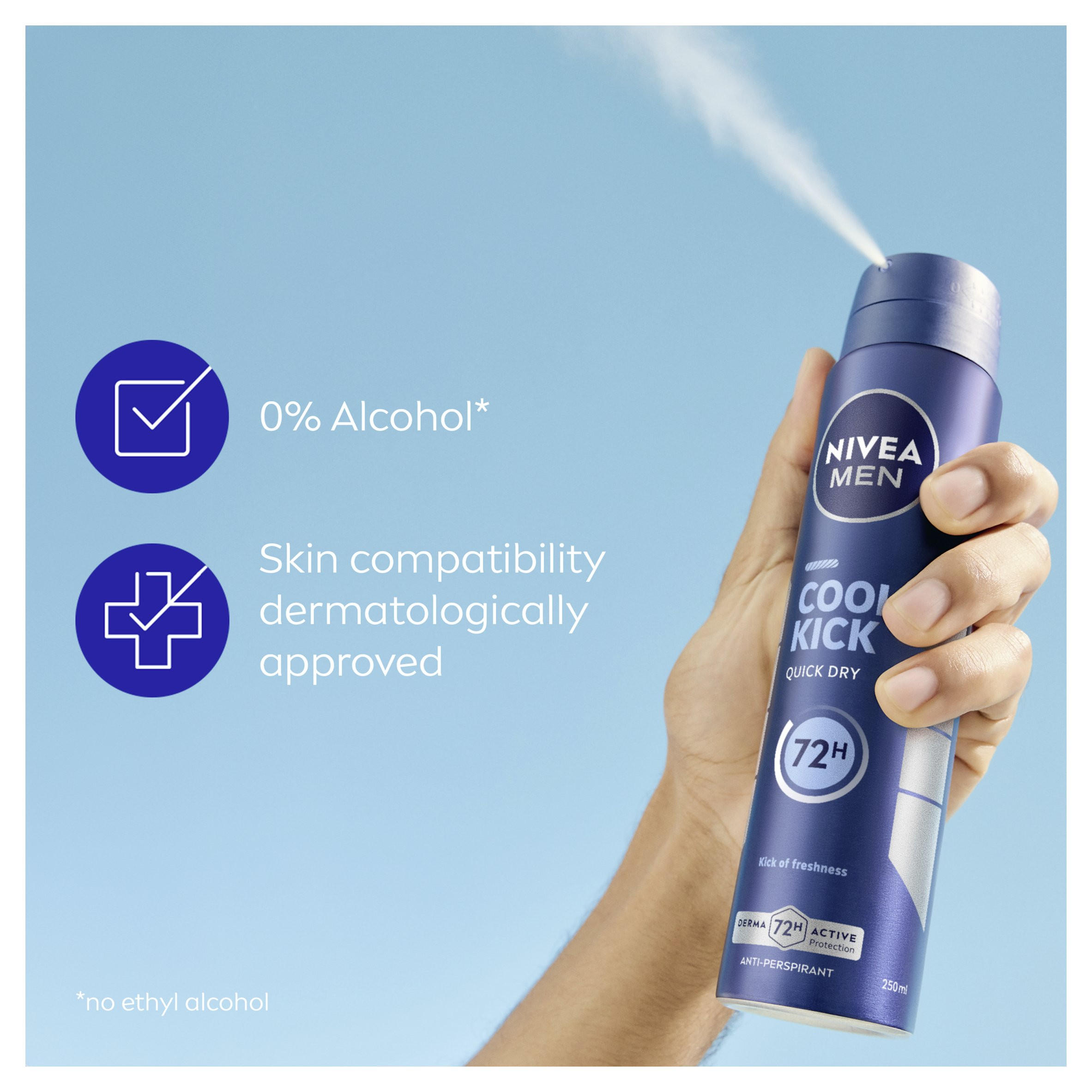 NIVEA MEN 72h Cool Kick Anti-perspirant Spray 250ml