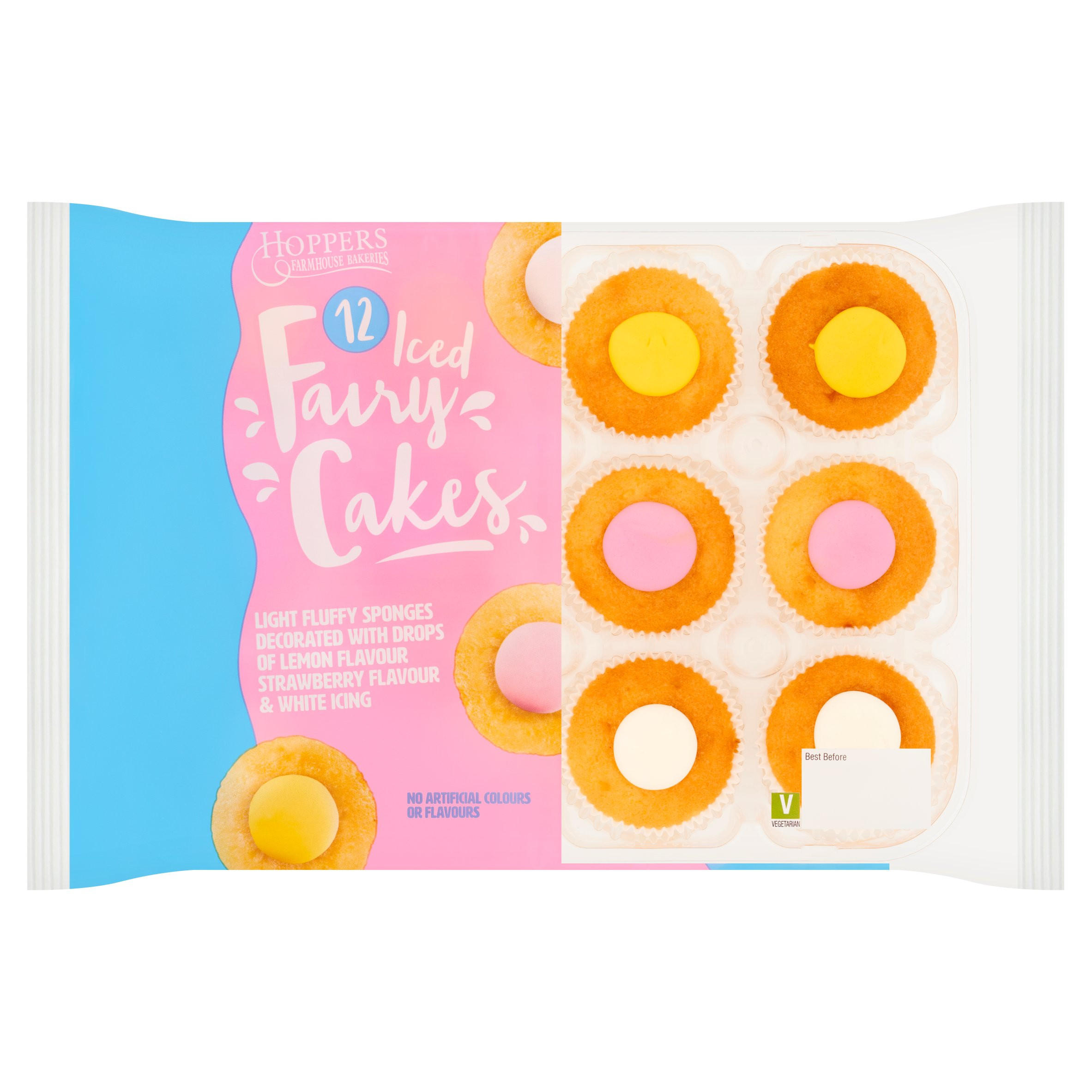 Hoppers Farmhouse Bakeries 12 Iced Fairy Cakes