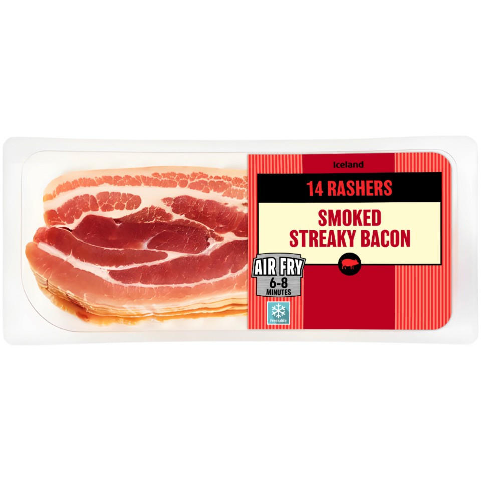 Iceland 14 Rashers (approx.) Smoked Streaky Bacon 235g