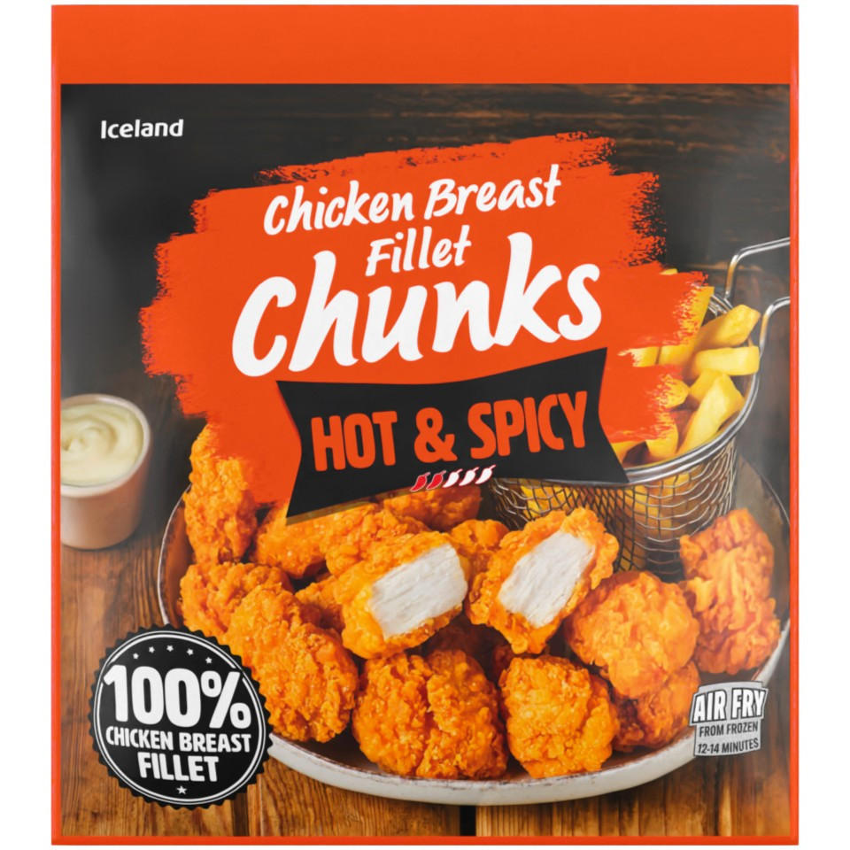 Iceland Hot & Spicy Chicken Breast Fillet Chunks 500g