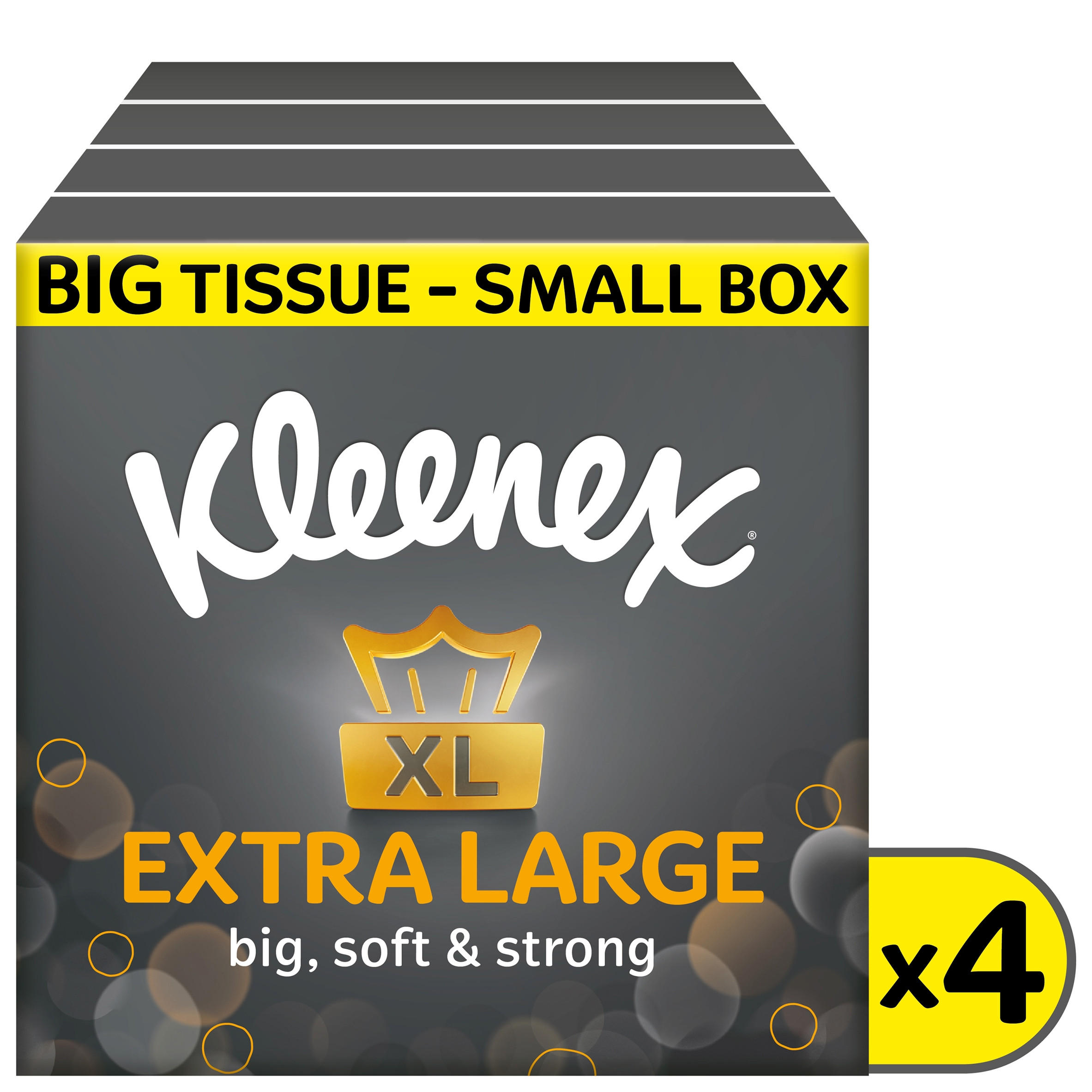 Kleenex Extra Large Tissues - Compact Quad Pack