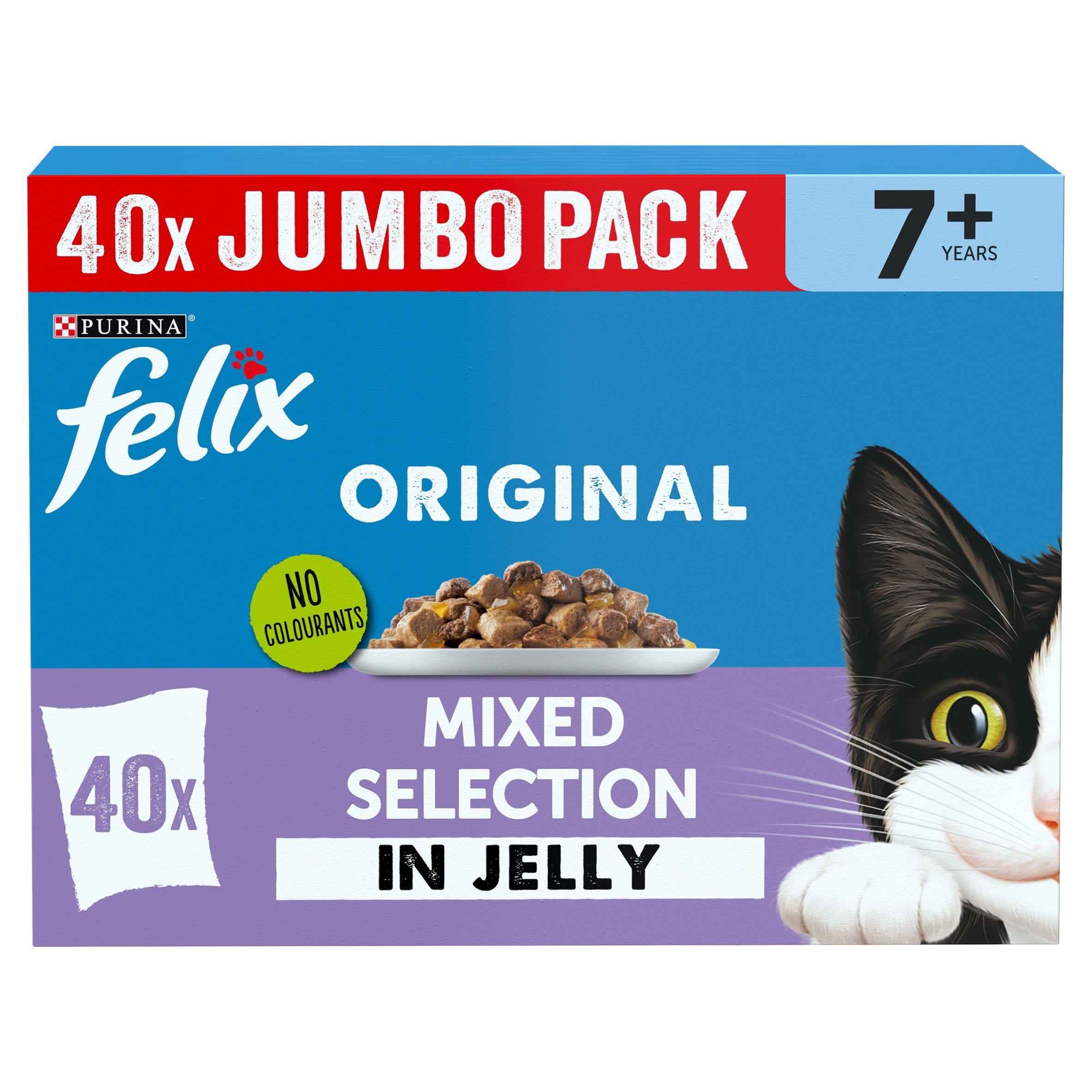FELIX Original Senior 7+ Mixed Selection in Jelly Wet Cat Food 40x85g