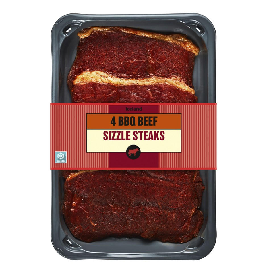 Iceland 4 BBQ Beef Sizzle Steaks 240g