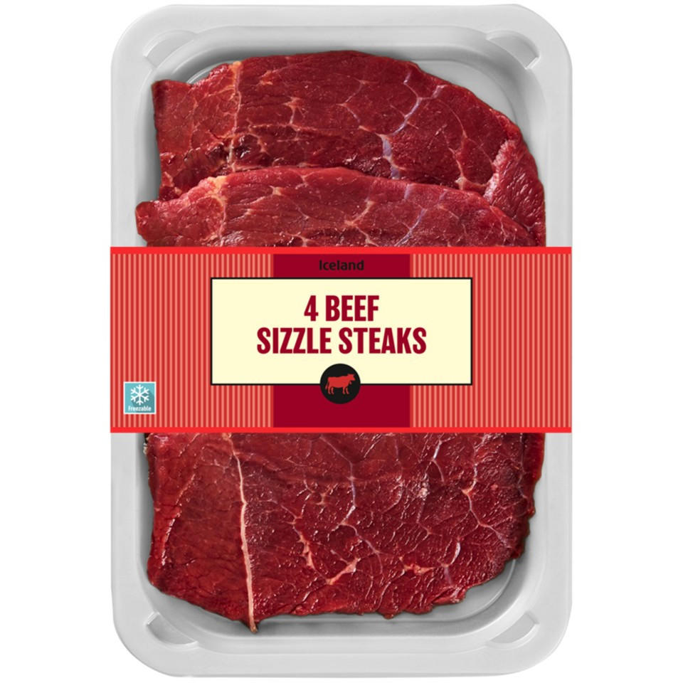 Iceland 4 Beef Sizzle Steaks 240g