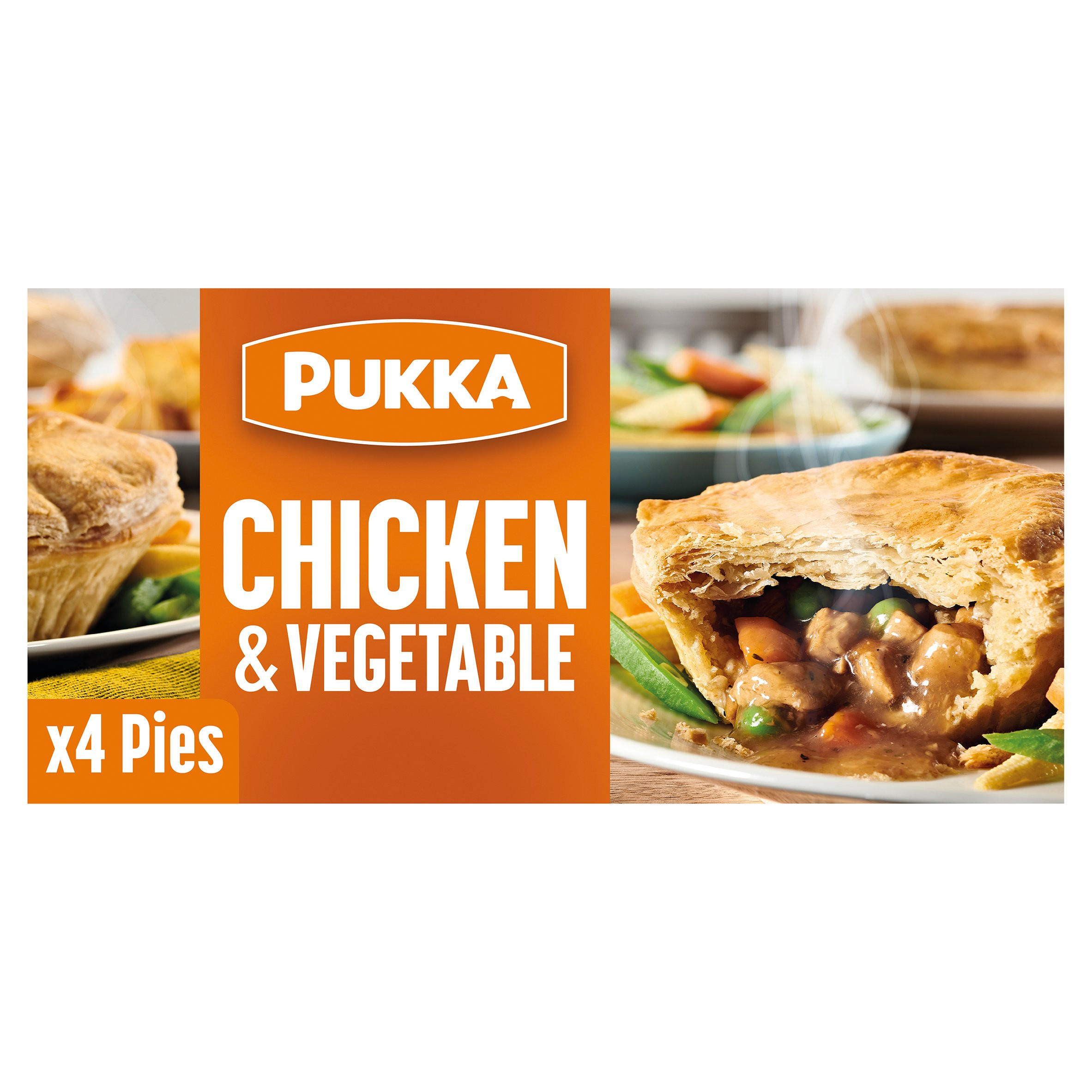 Pukka 4 Puff Pastry Pies Chicken & Vegetable