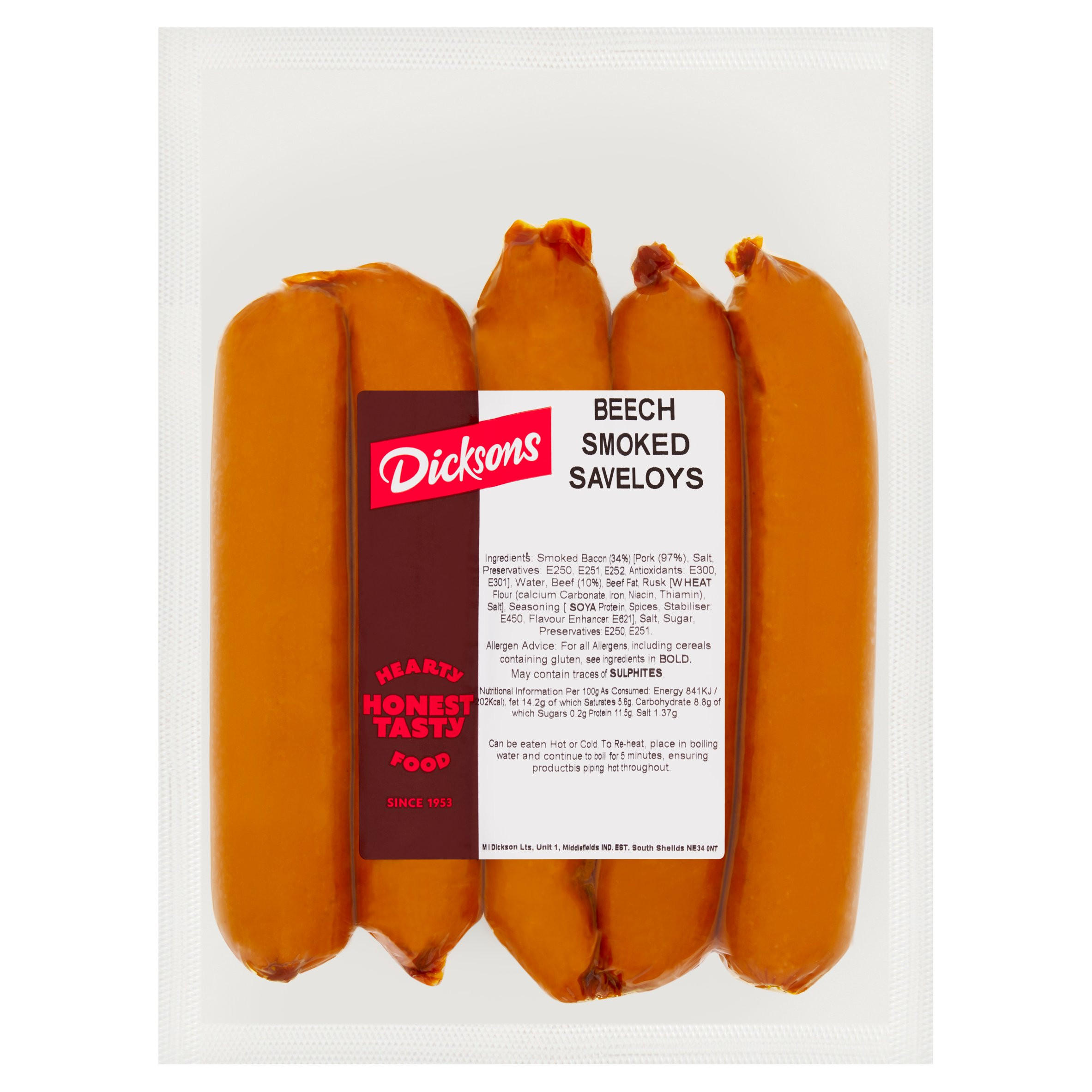Dicksons Beech Smoked Saveloys 400g