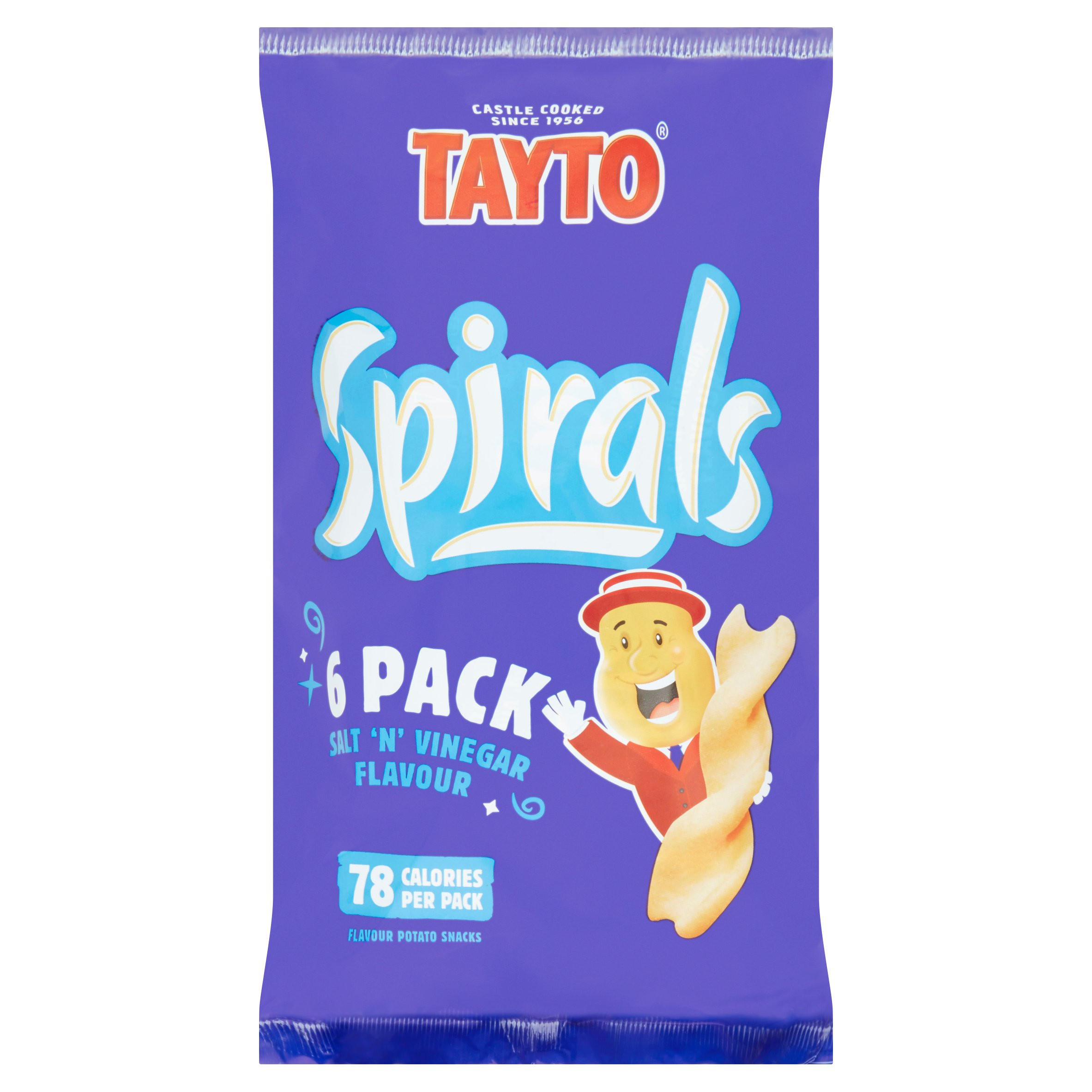 Tayto Salt 'N' Vinegar Flavour Spirals 6 x 16g