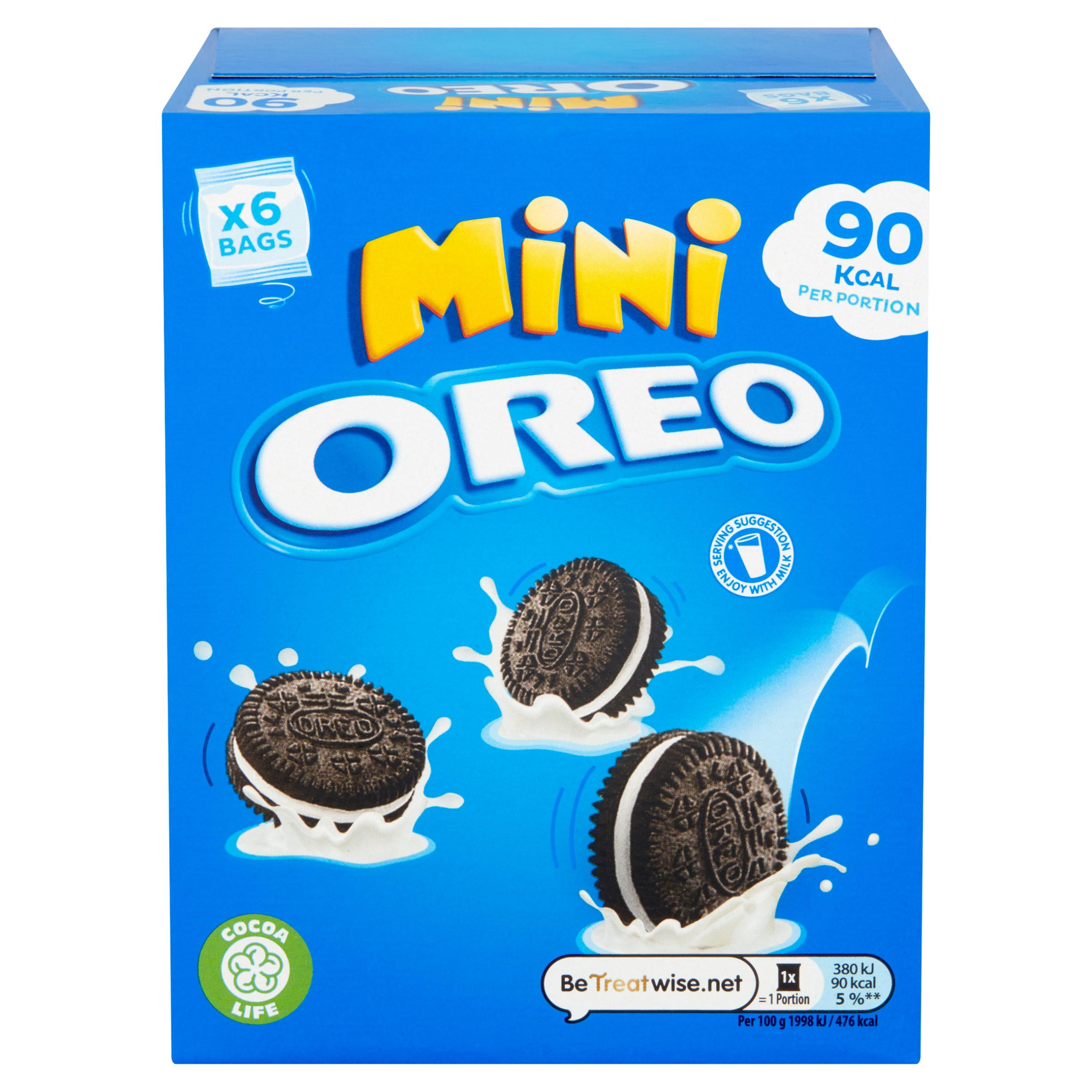 OREO Mini Vanilla Sandwich Biscuits 6 Snack Packs 114g