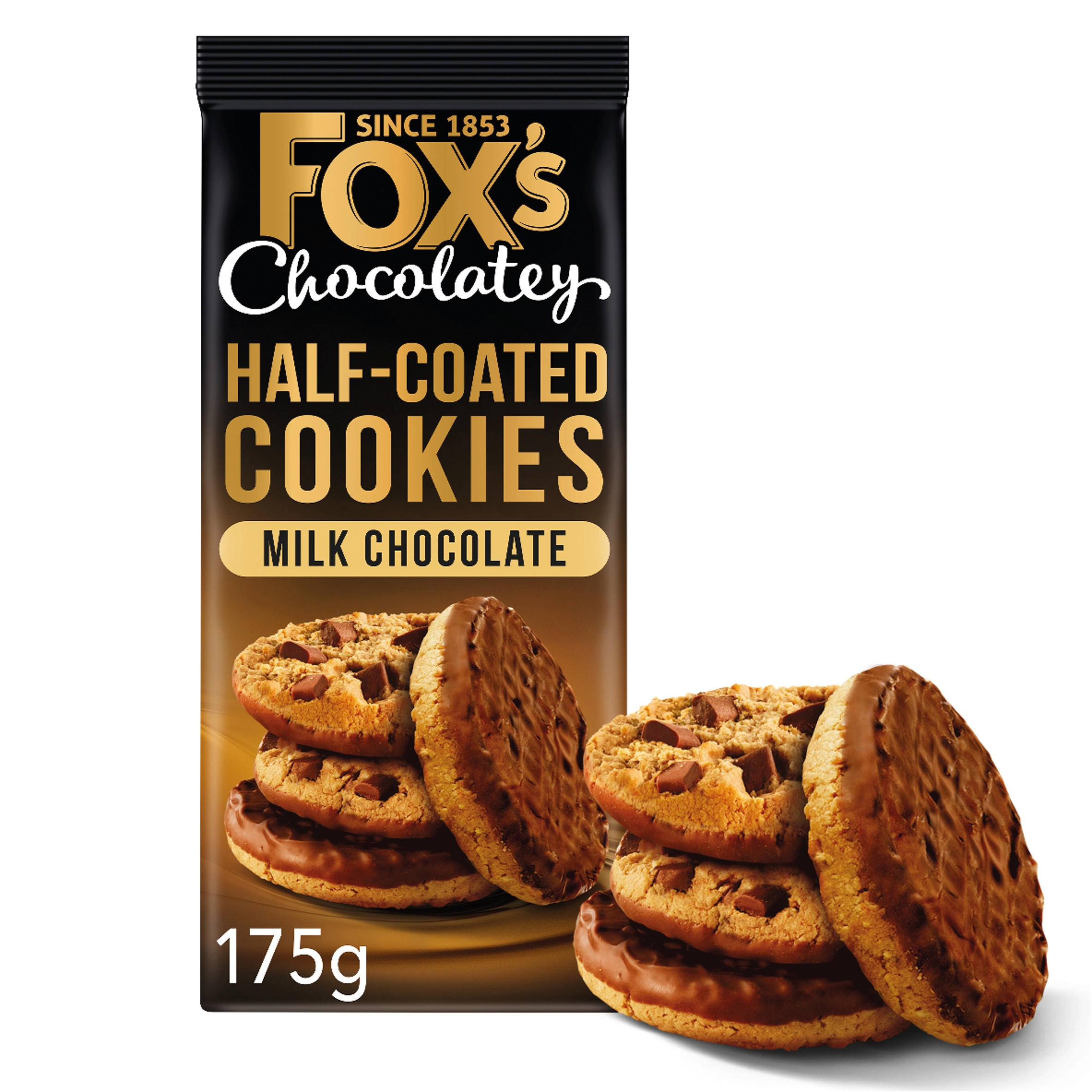 Fox's Chocolatey Biscuits Half Coated Milk Chocolate Cookies 175g