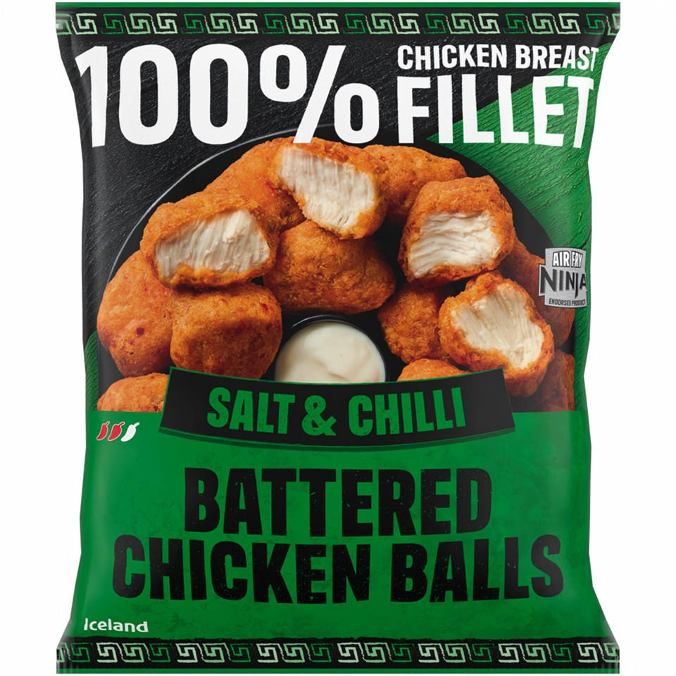 Iceland Battered Chicken Balls Salt & Chilli 490g