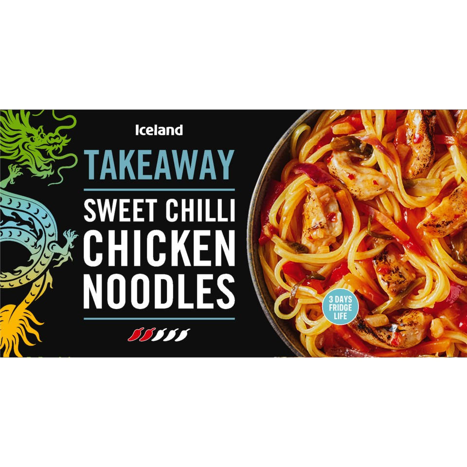 Iceland Takeaway Sweet Chilli Chicken Noodles 375g