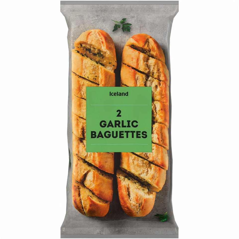 Iceland 2 Garlic Baguettes 338g