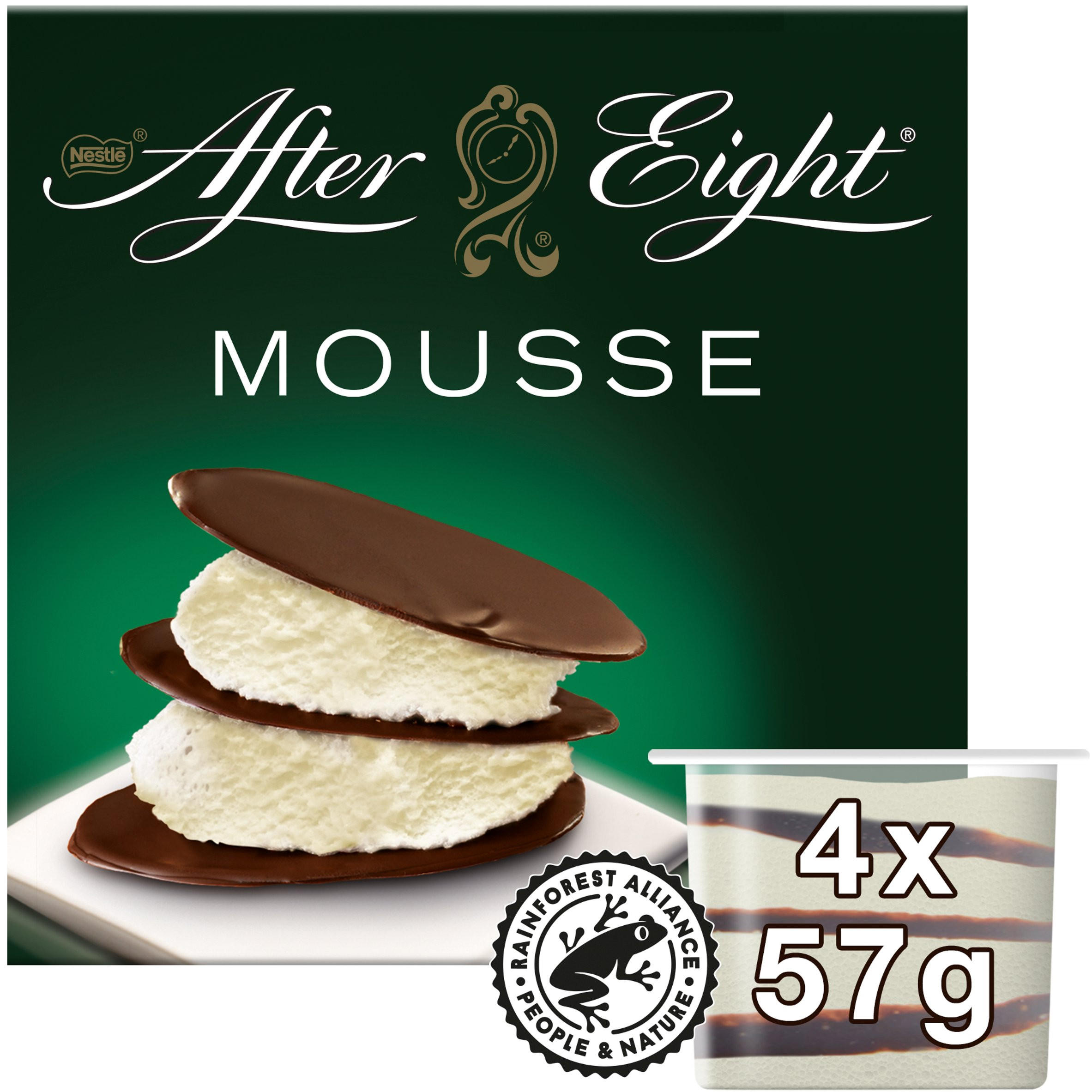 After Eight Mint Mousse Layered with Chocolate Flavour Pieces 4 x 57g (228g)