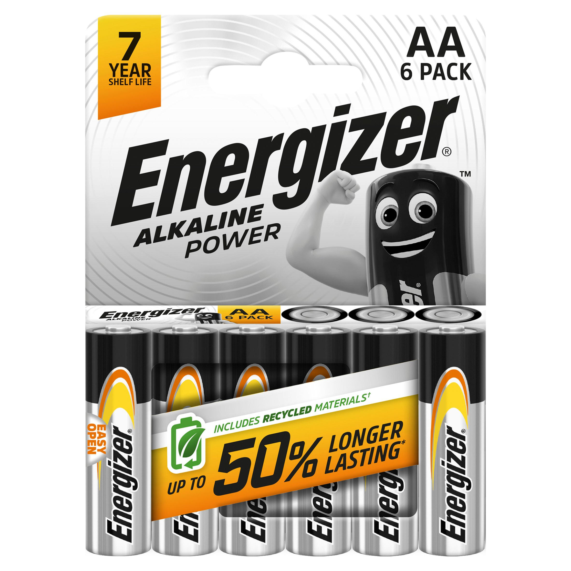 Energizer Alkaline Power AA Batteries, 6 Pack