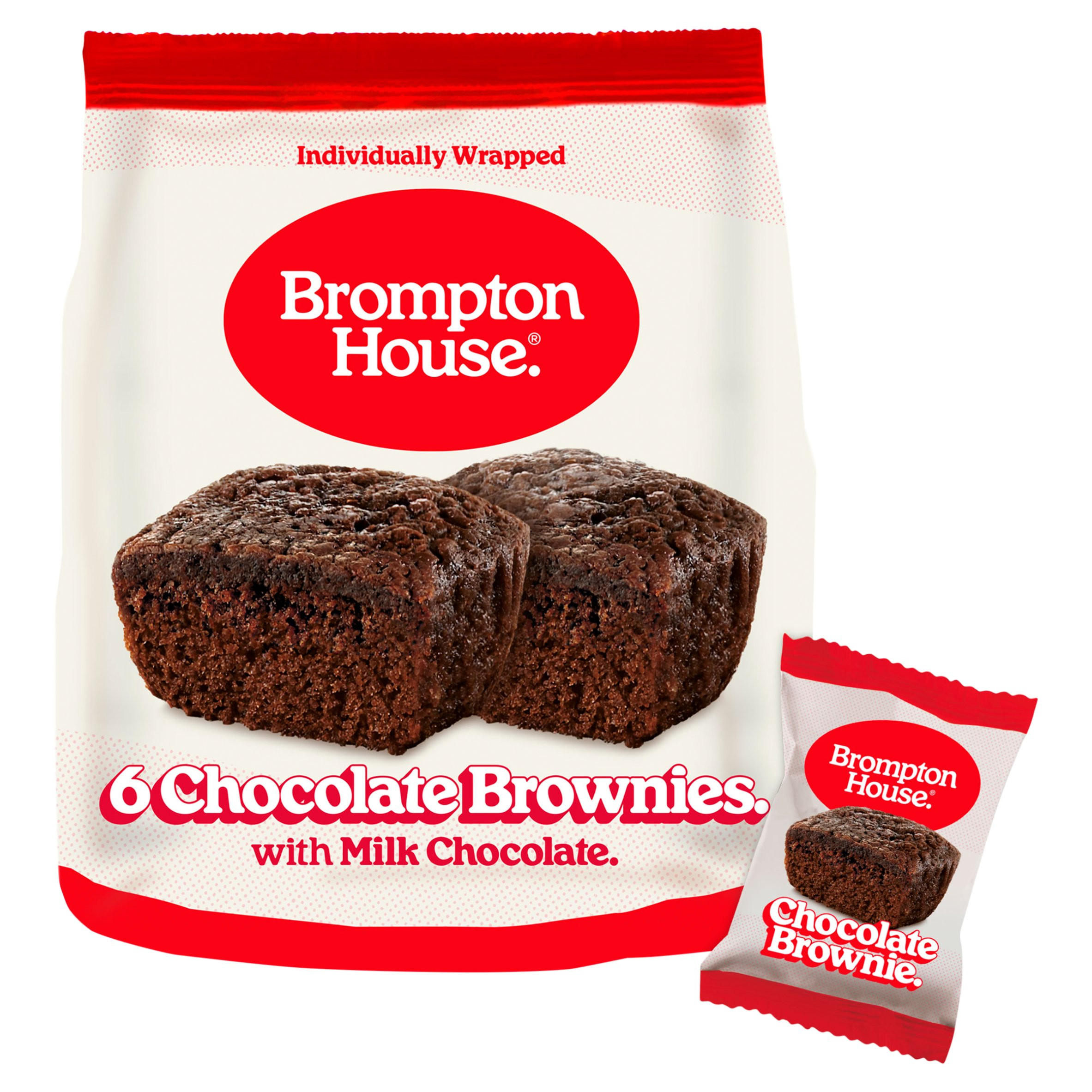 Brompton House Chocolate Brownies with Milk Chocolate 6 x 20g (120g)