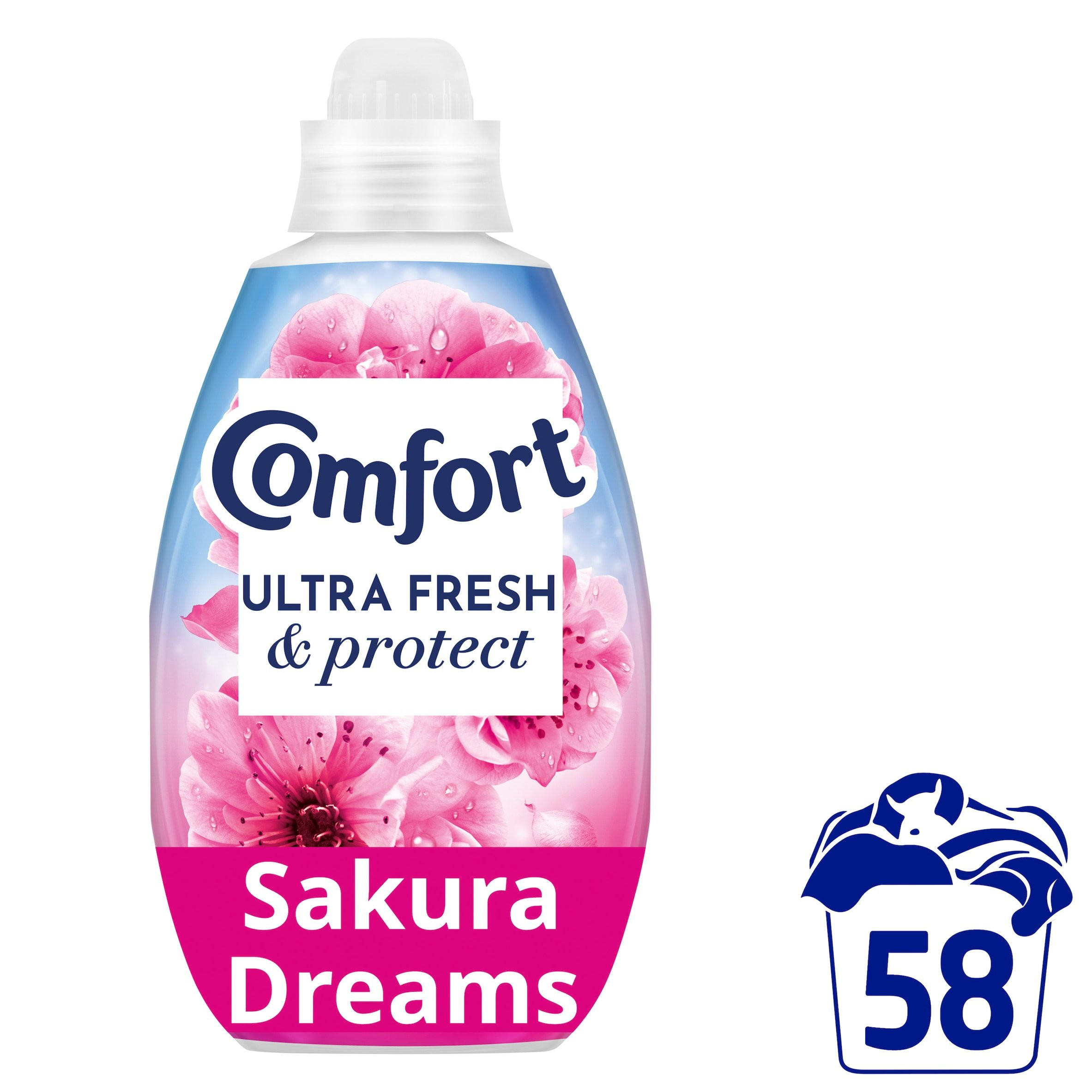 Comfort Ultra Fresh & Protect Fabric Conditioner Sakura Dreams 58 washes (870 ml)