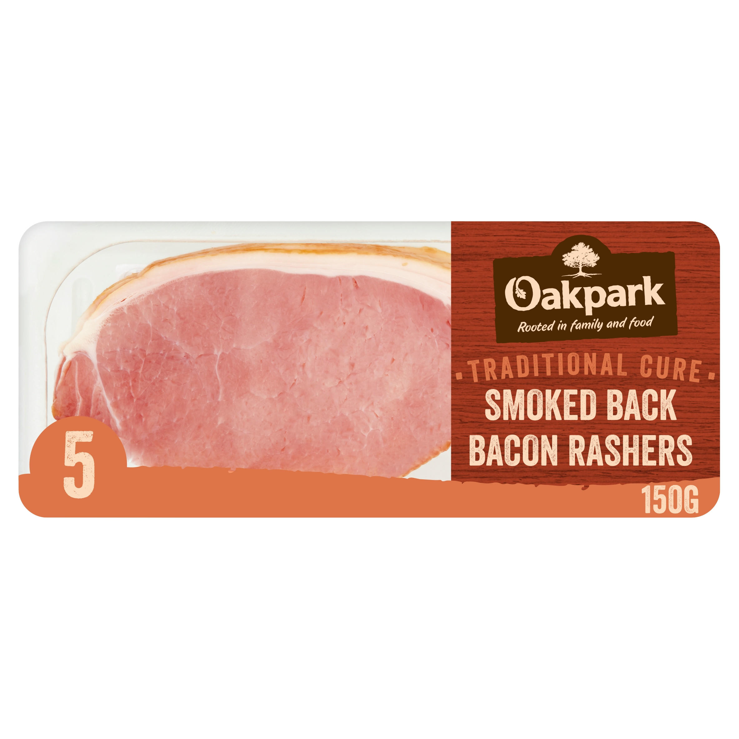 Oakpark 5 Smoked Back Bacon Rashers 150g
