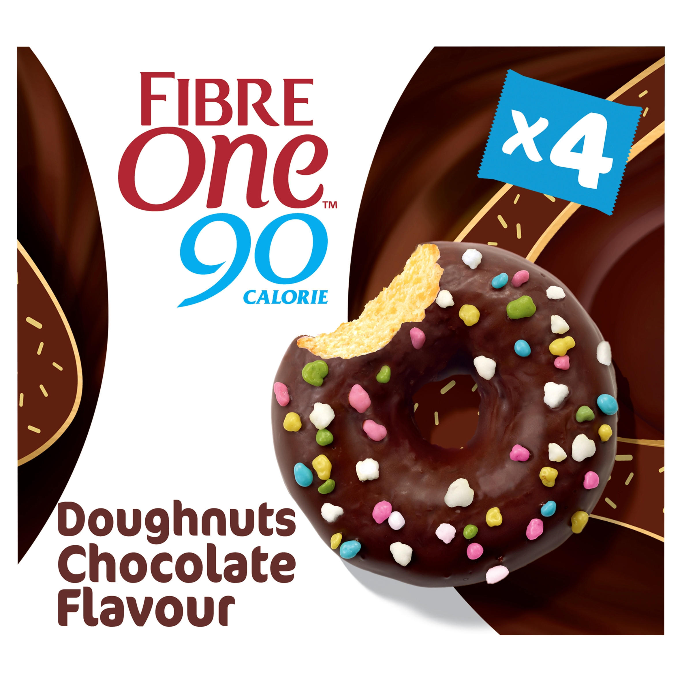 Fibre One 90 Calorie Doughnuts Chocolate Flavour 4 x 23g (92g)