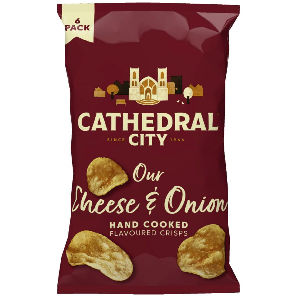 Cathedral City Our 6 Pack Cheese and Onion Crisps 150g