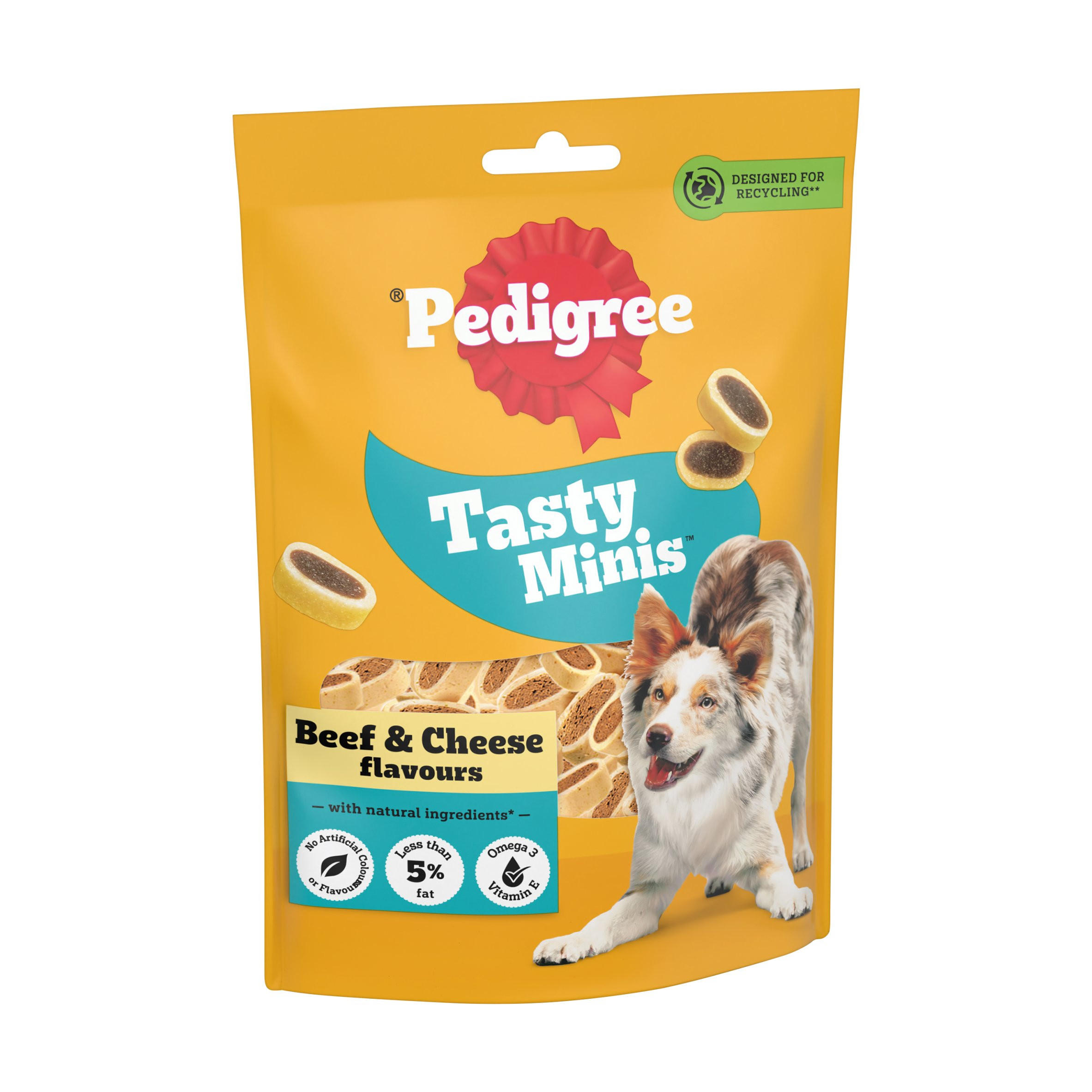 PEDIGREE® TASTY MINIS Adult Dog Treats Cheese & Beef Nibbles 140g