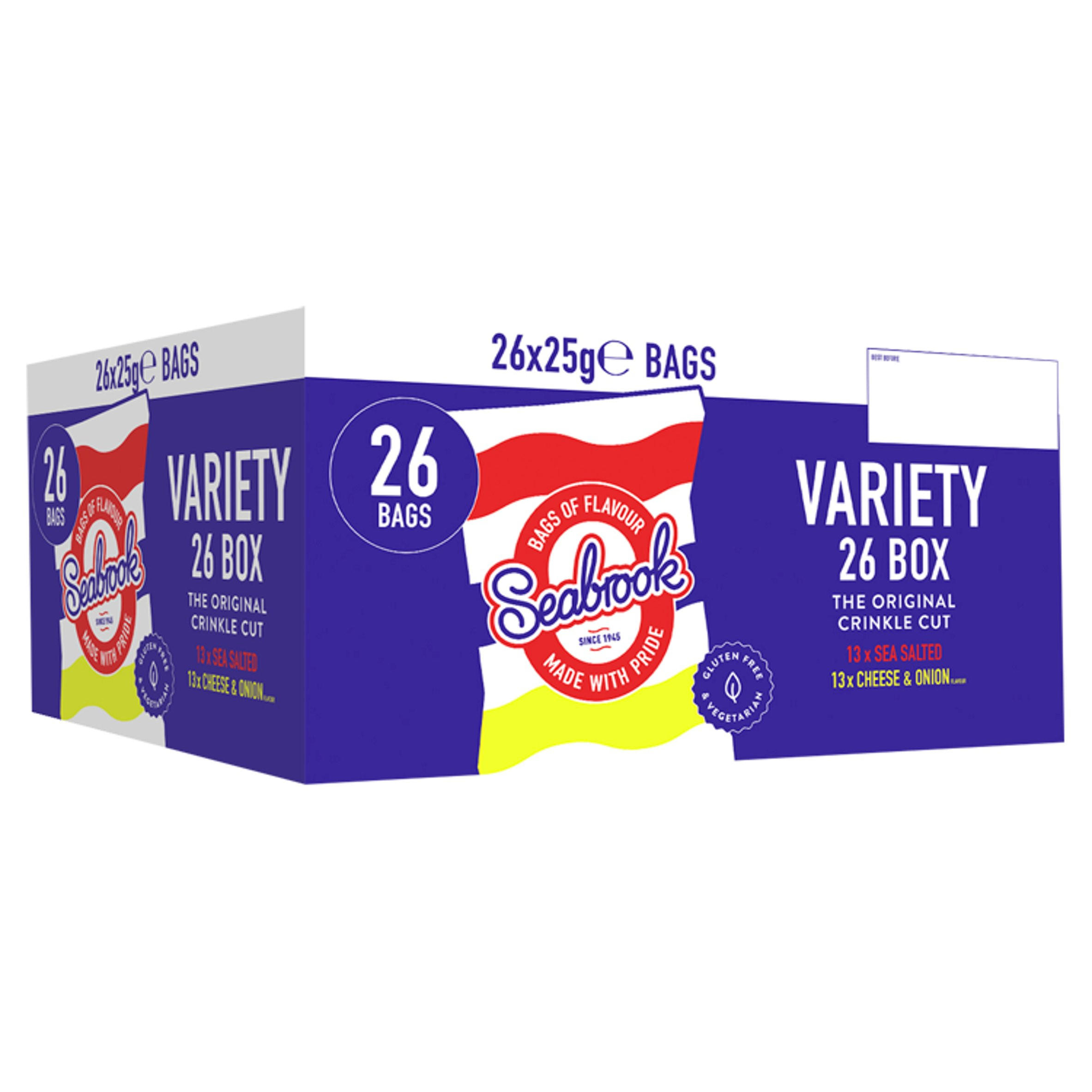 Seabrook The Original Crinkle Cut Variety Box 26 x 25g