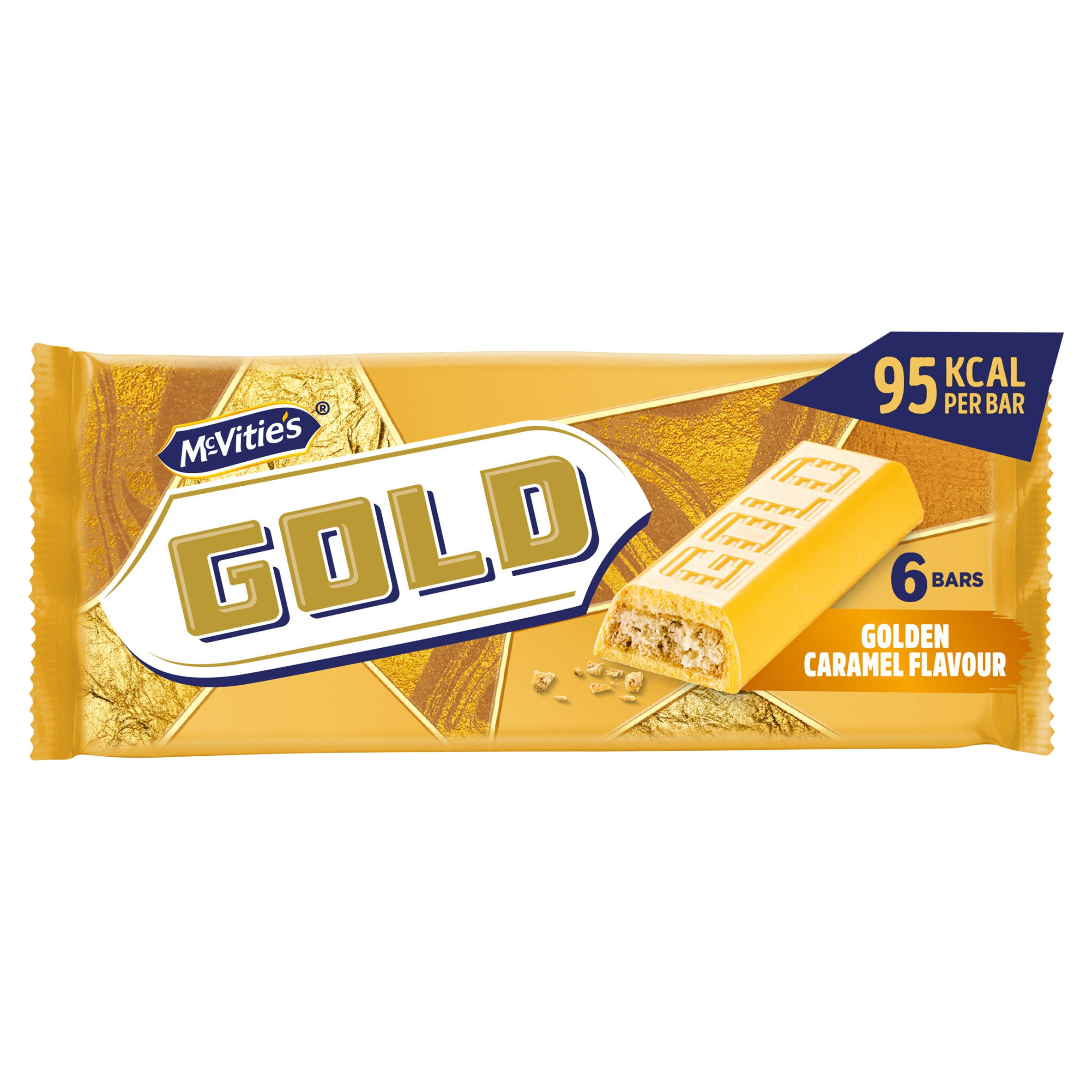 McVitie's Gold Caramel Flavour Biscuit Bars Multipack 6 Pack, 106g