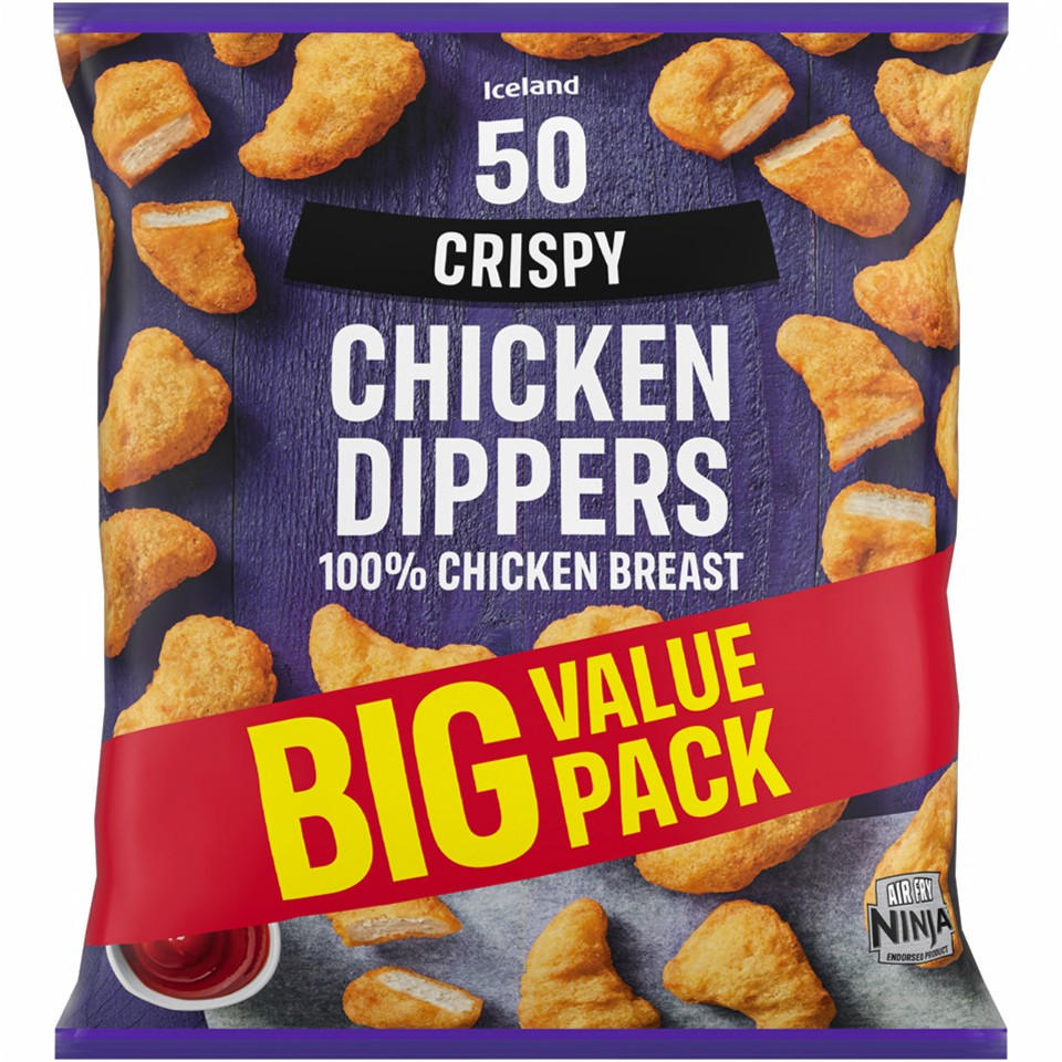 Iceland 50 (approx.) Crispy Chicken Breast Dippers 900g