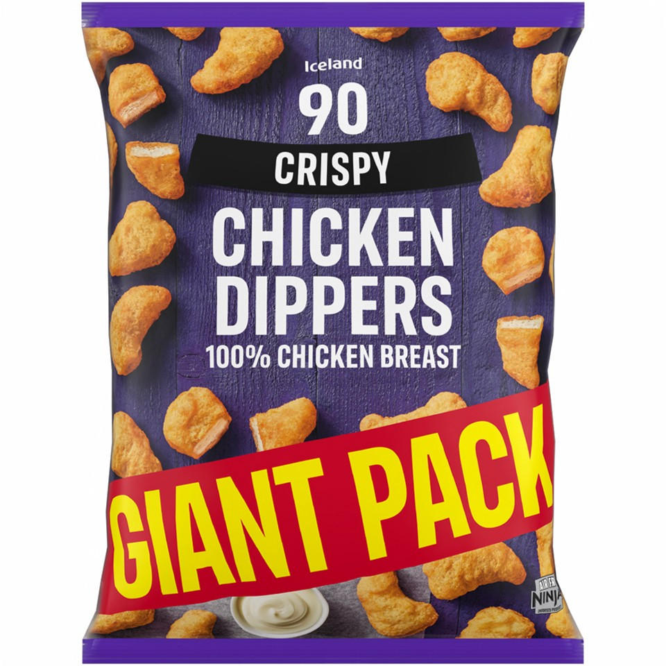 Iceland 90 (approx.) Crispy Chicken Dippers 1.62kg