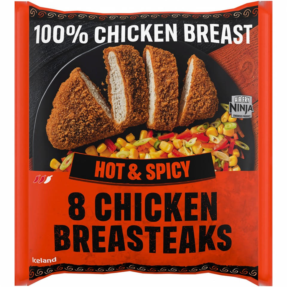 Iceland 8 (approx.) Hot & Spicy Chicken Breasteaks 680g