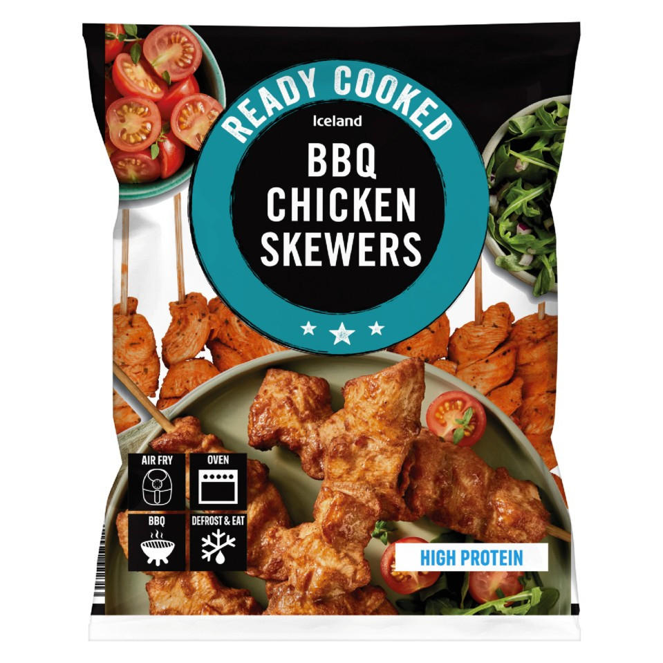 Iceland 4pk Ready Cooked BBQ Chicken Skewers 340g
