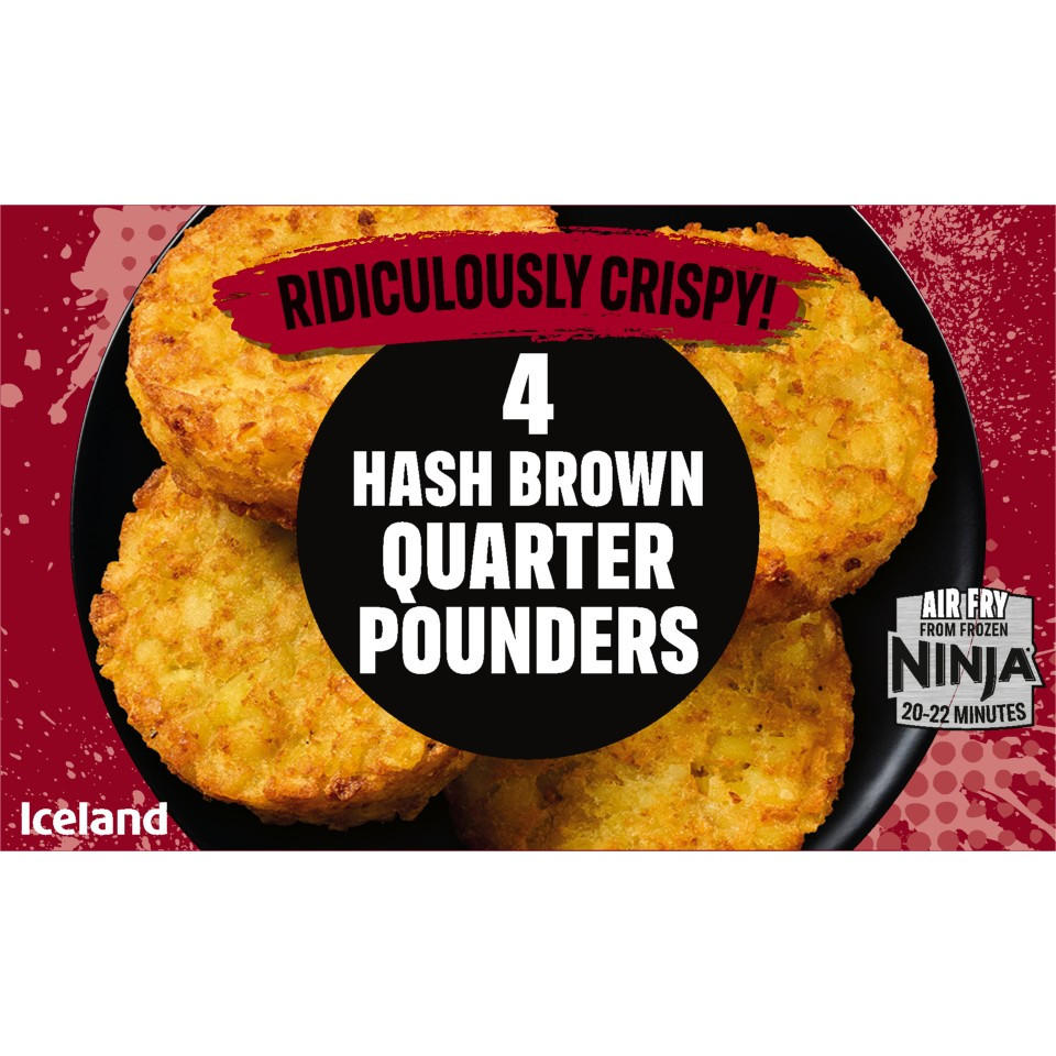 Iceland 4 Hash Brown Quarter Pounders 456g