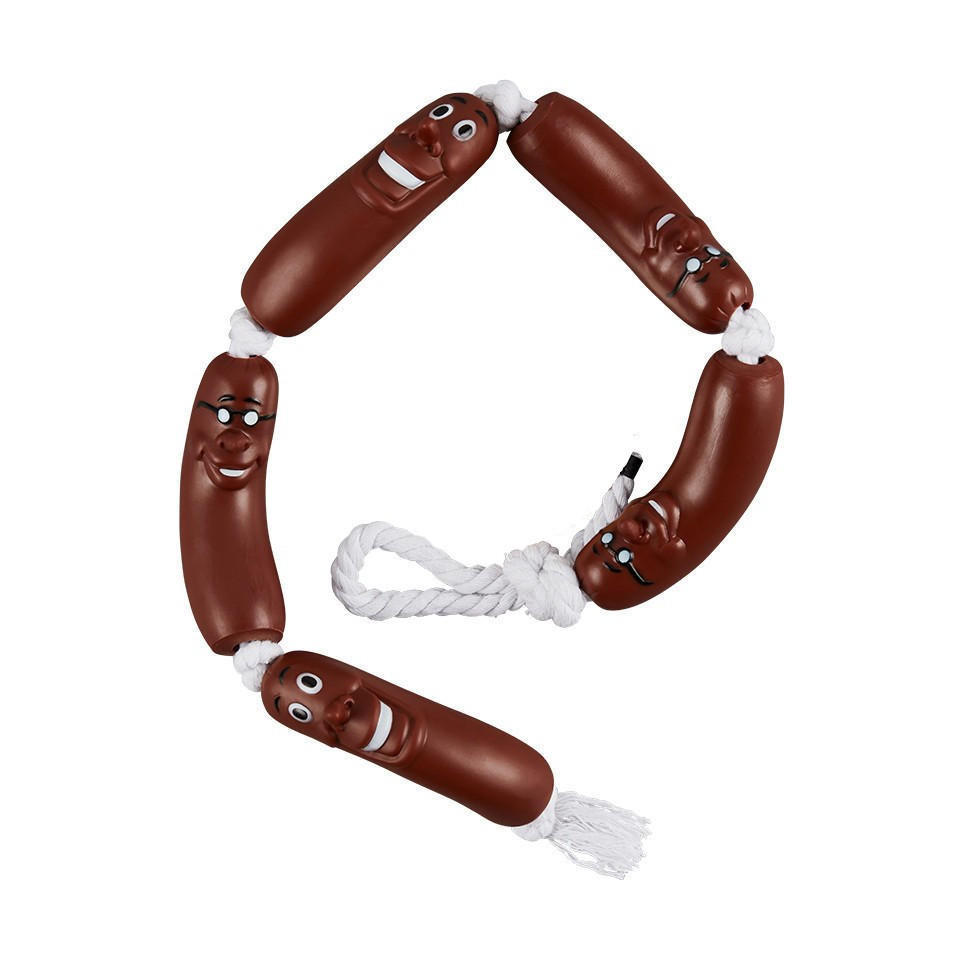 Pawfect Friend Sausage On Rope Dog Toy
