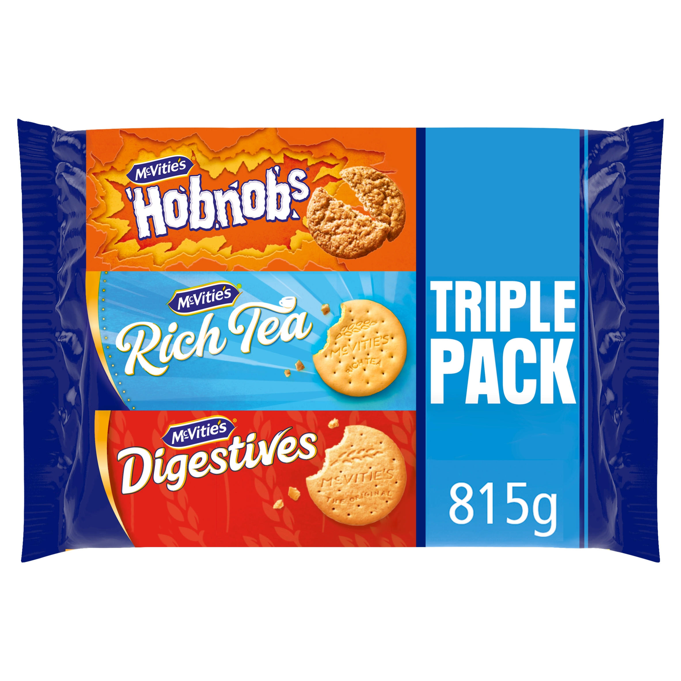McVitie's Triple Pack Rich Tea, Digestive & Hobnobs Biscuits 815gBiscuits 815g