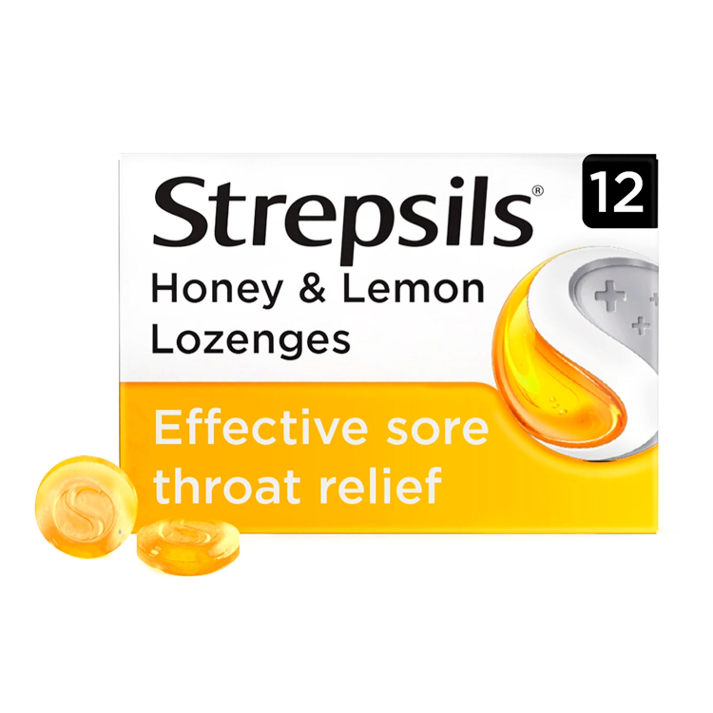 Strepsils Honey & Lemon Lozenges x12 for Sore Throat