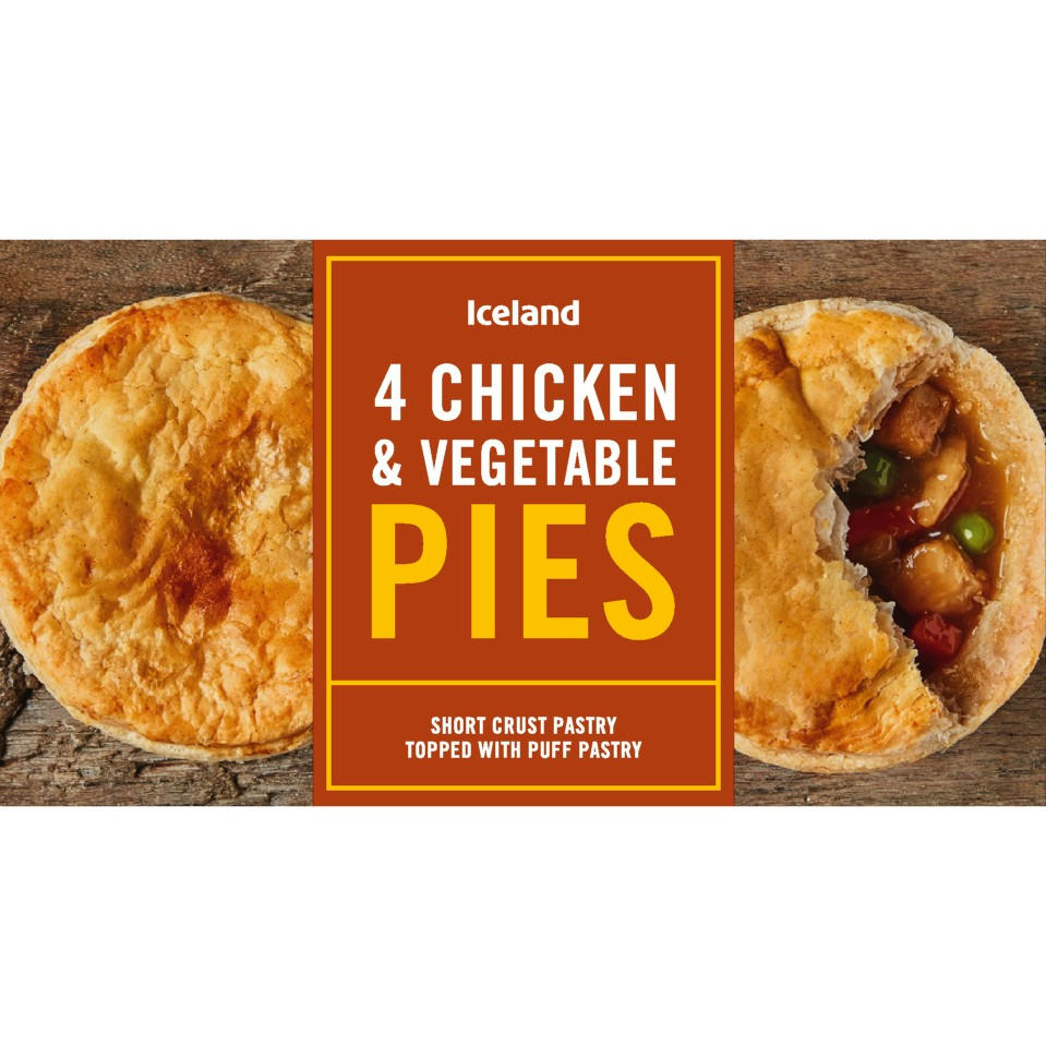 Iceland 4 Chicken and Vegetable Pies 568g