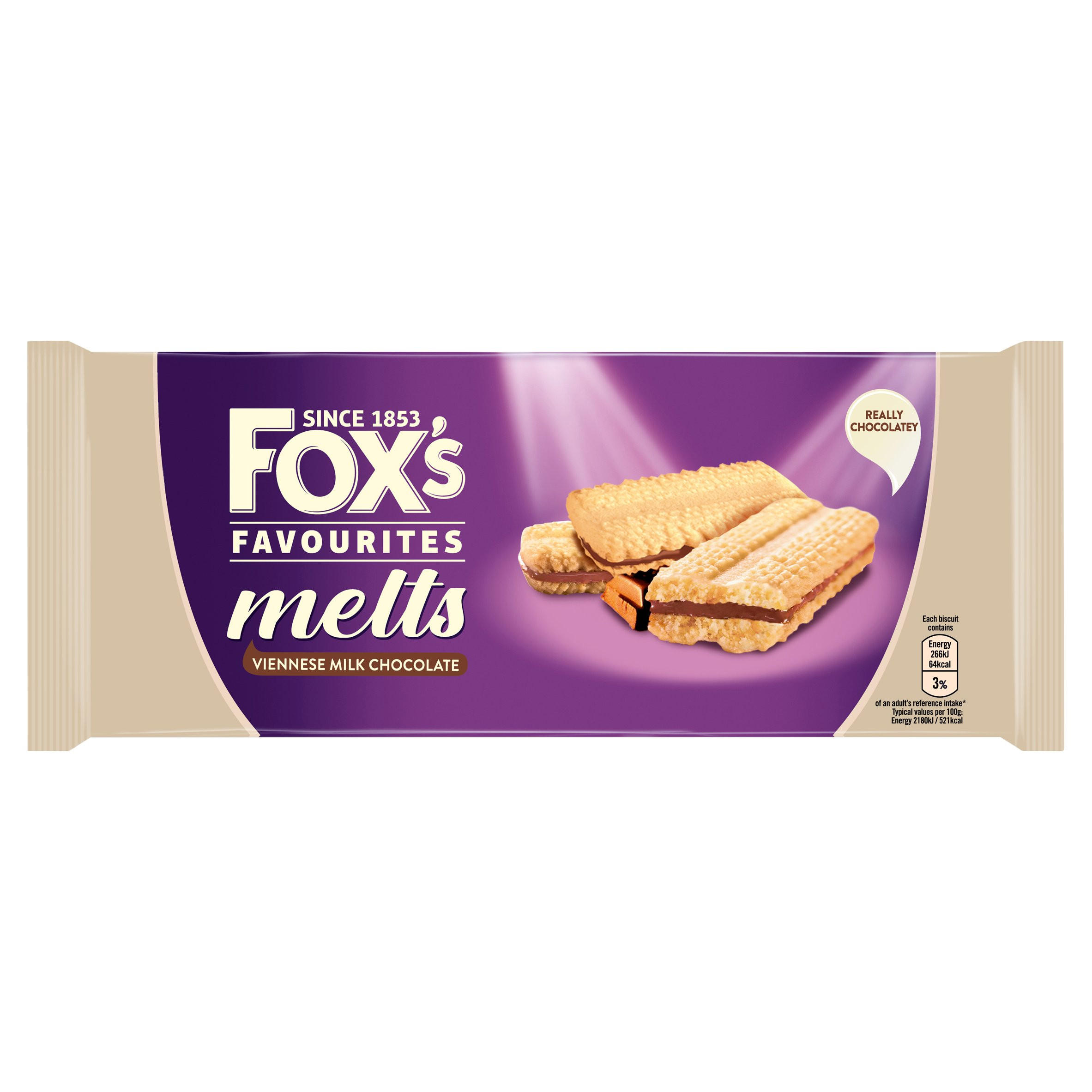 Fox's Favourites Melts Viennese Milk Chocolate 120g
