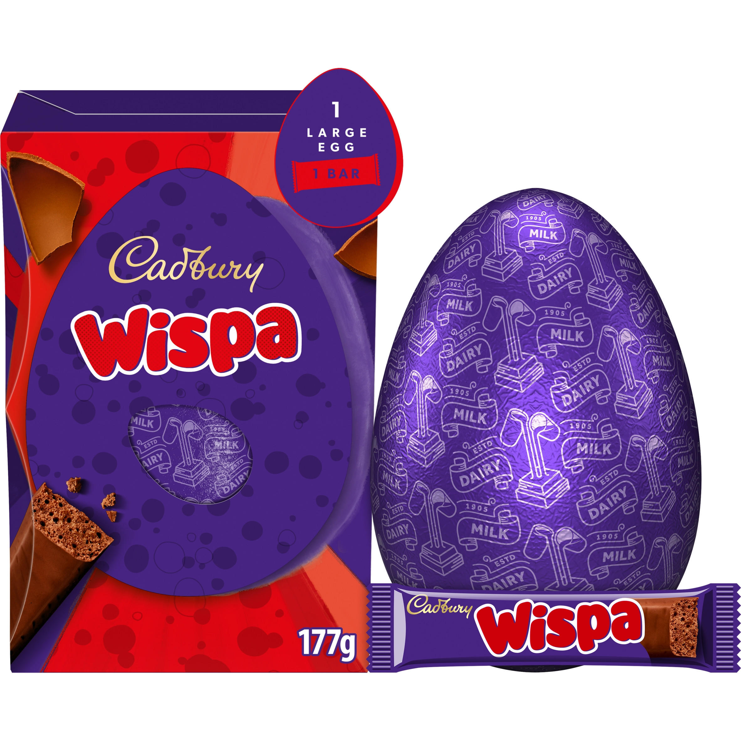 Cadbury Wispa Large Chocolate Easter Egg 177g