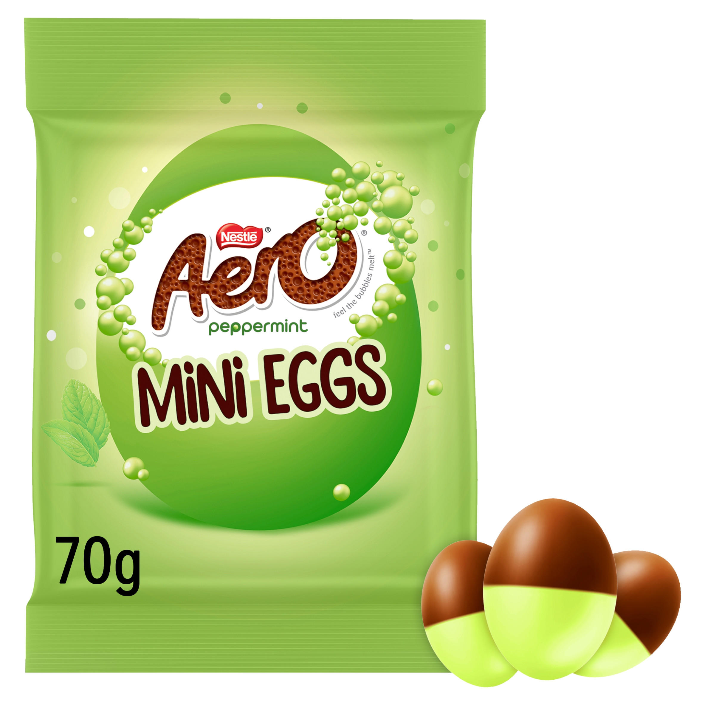 Aero Peppermint Milk Chocolate Easter Mini Eggs Sharing Bag 70g