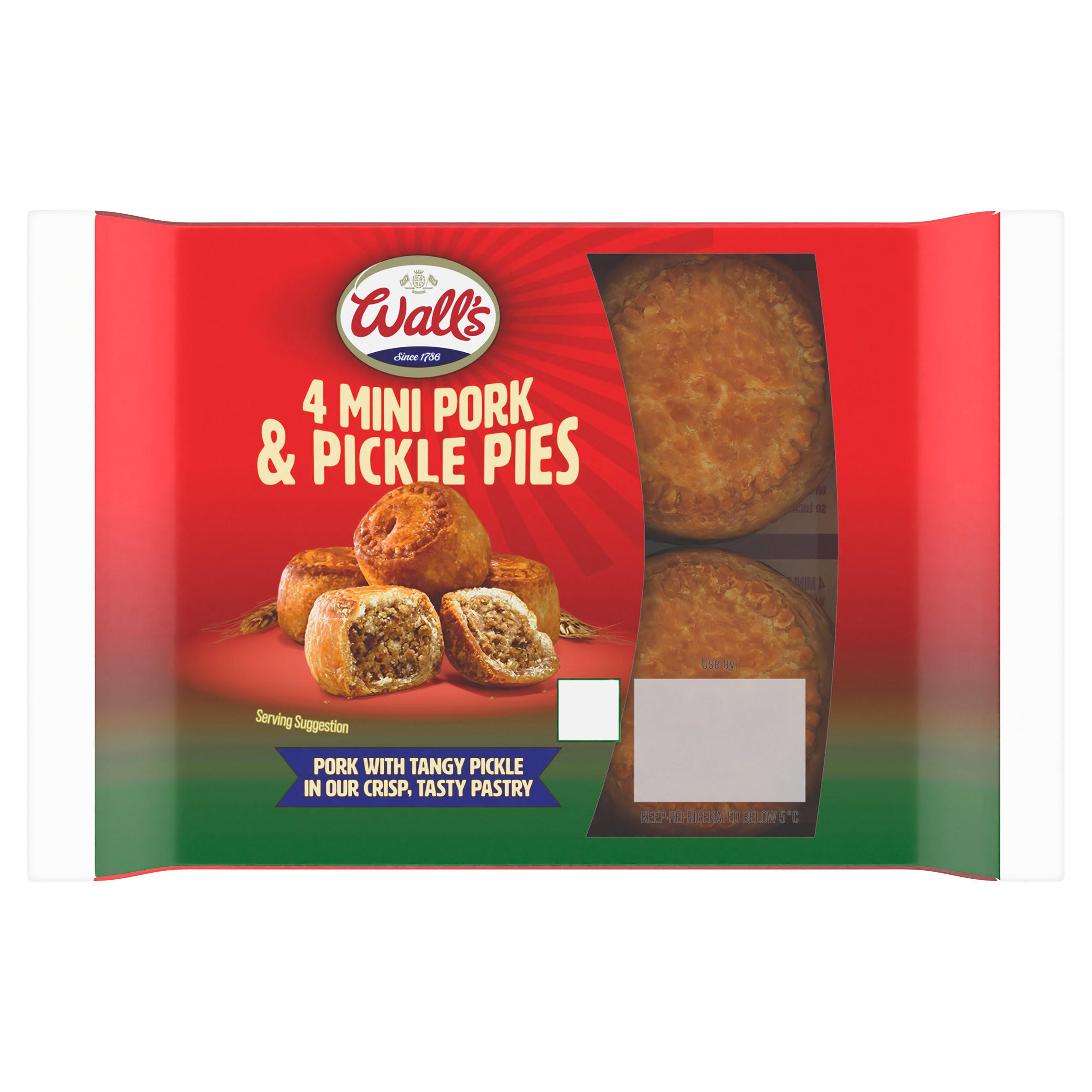 Wall's 4 Mini Pork & Pickle Pies 200g