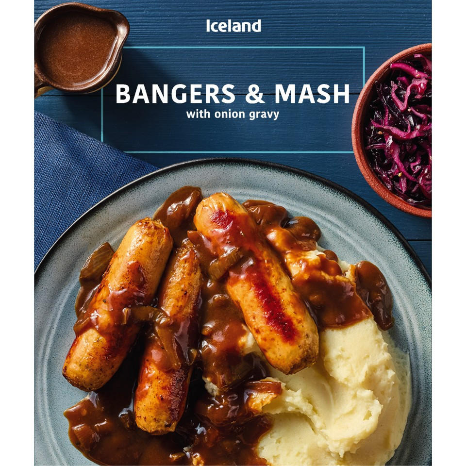 Iceland Bangers & Mash with Onion Gravy 400g