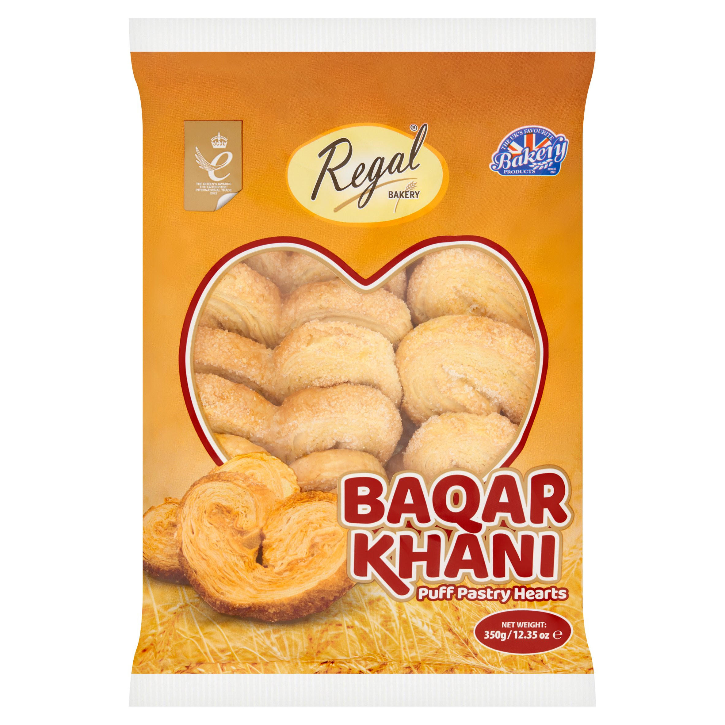 Regal Bakery Baqar Khani Puff Pastry Hearts 350g