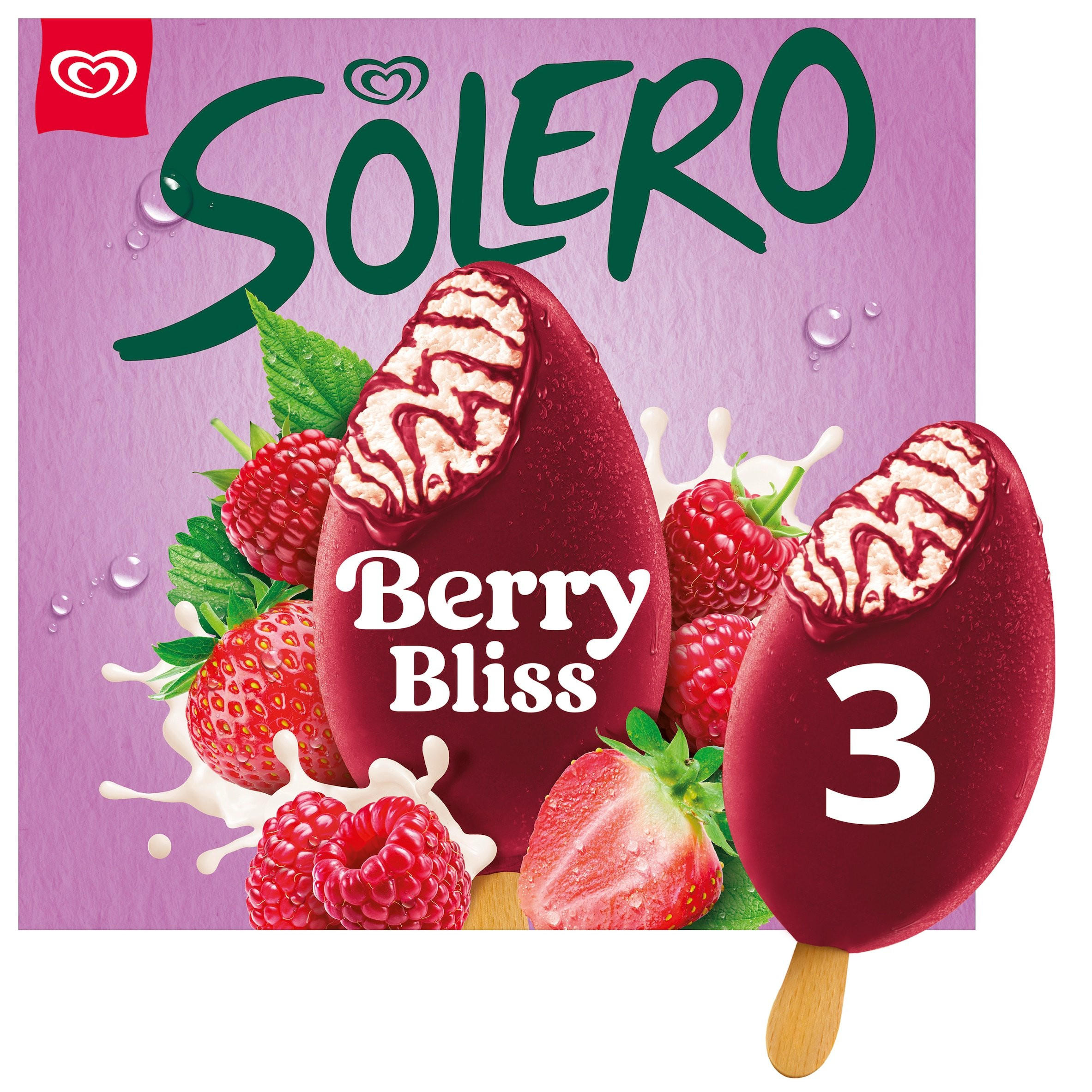 Solero Ice Cream Sticks Berry Bliss 3x 90 ml