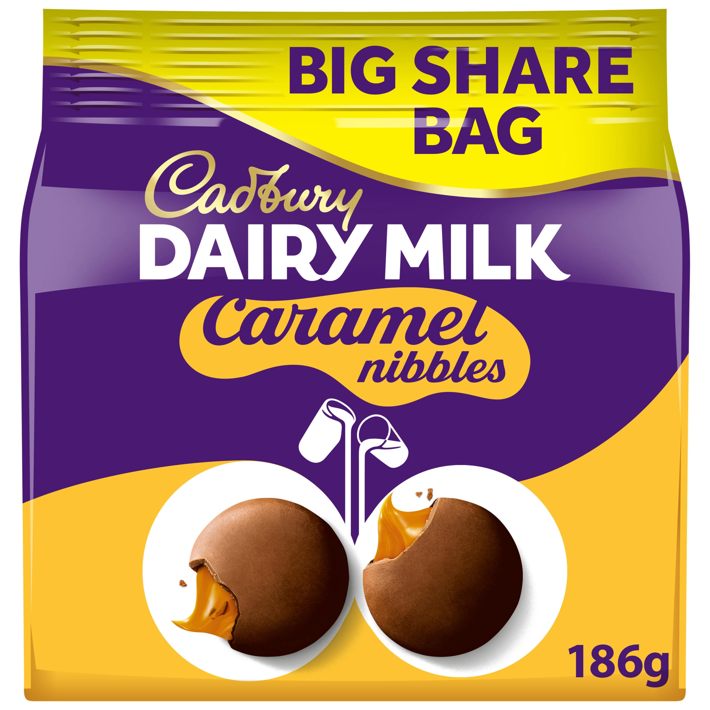 Cadbury Dairy Milk Caramel Nibbles Chocolate Sharing Bag 186 g