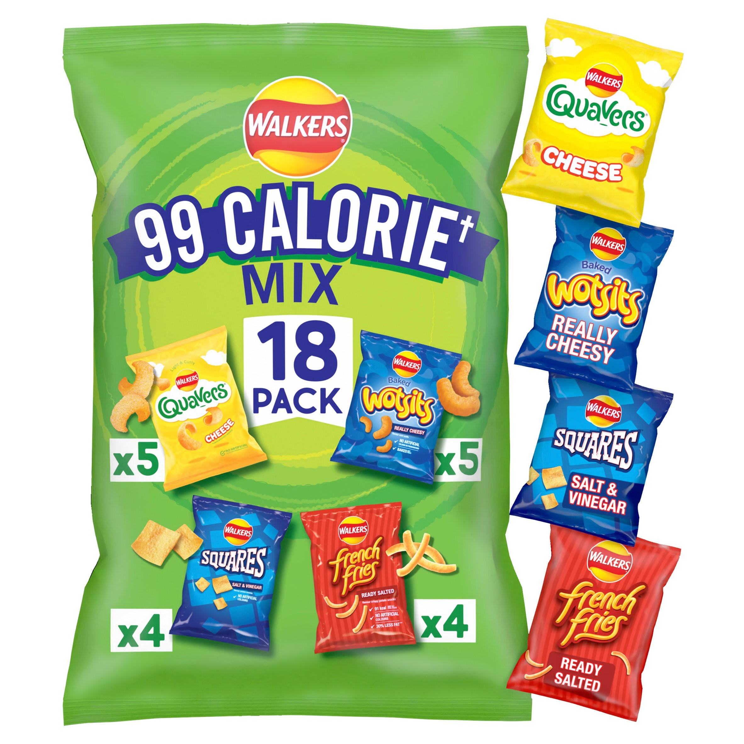 Walkers 99 Calorie Multipack Crisps 18 Pack