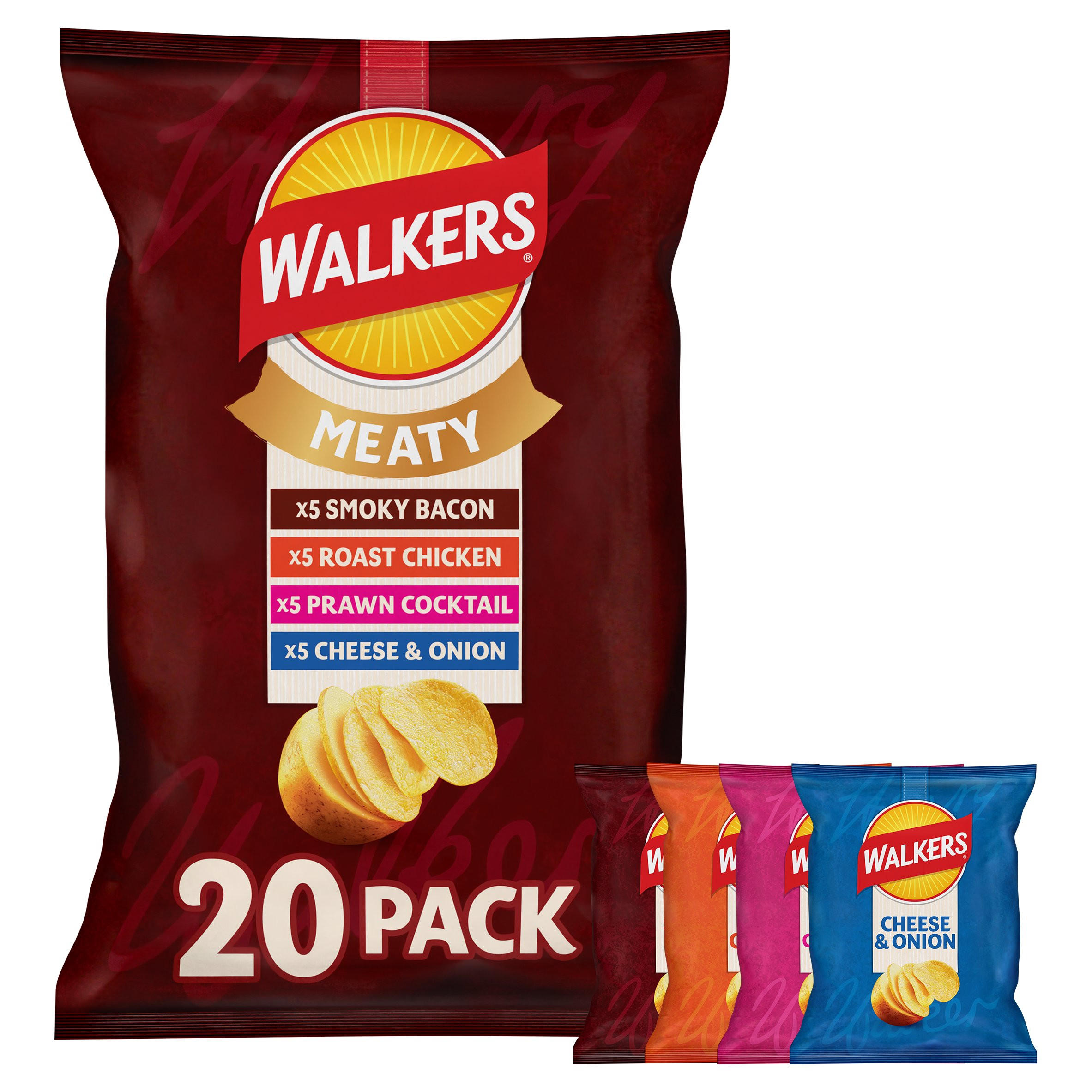 Walkers Meaty Variety Multipack Crisps 20 x 25g