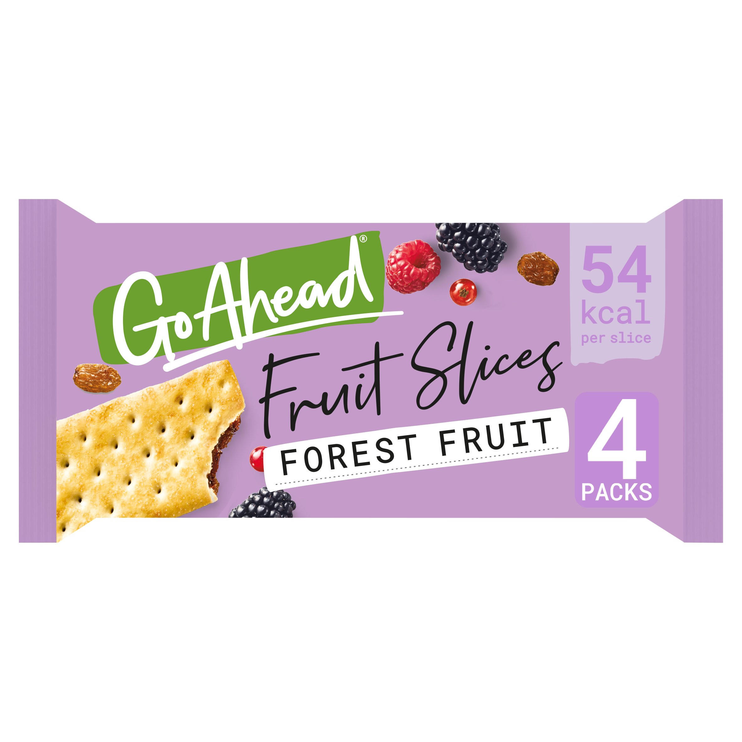Go Ahead Forest Fruit Crispy Fruit Slices Snack Bars Multipack 4 x 43.6g, 174.4g