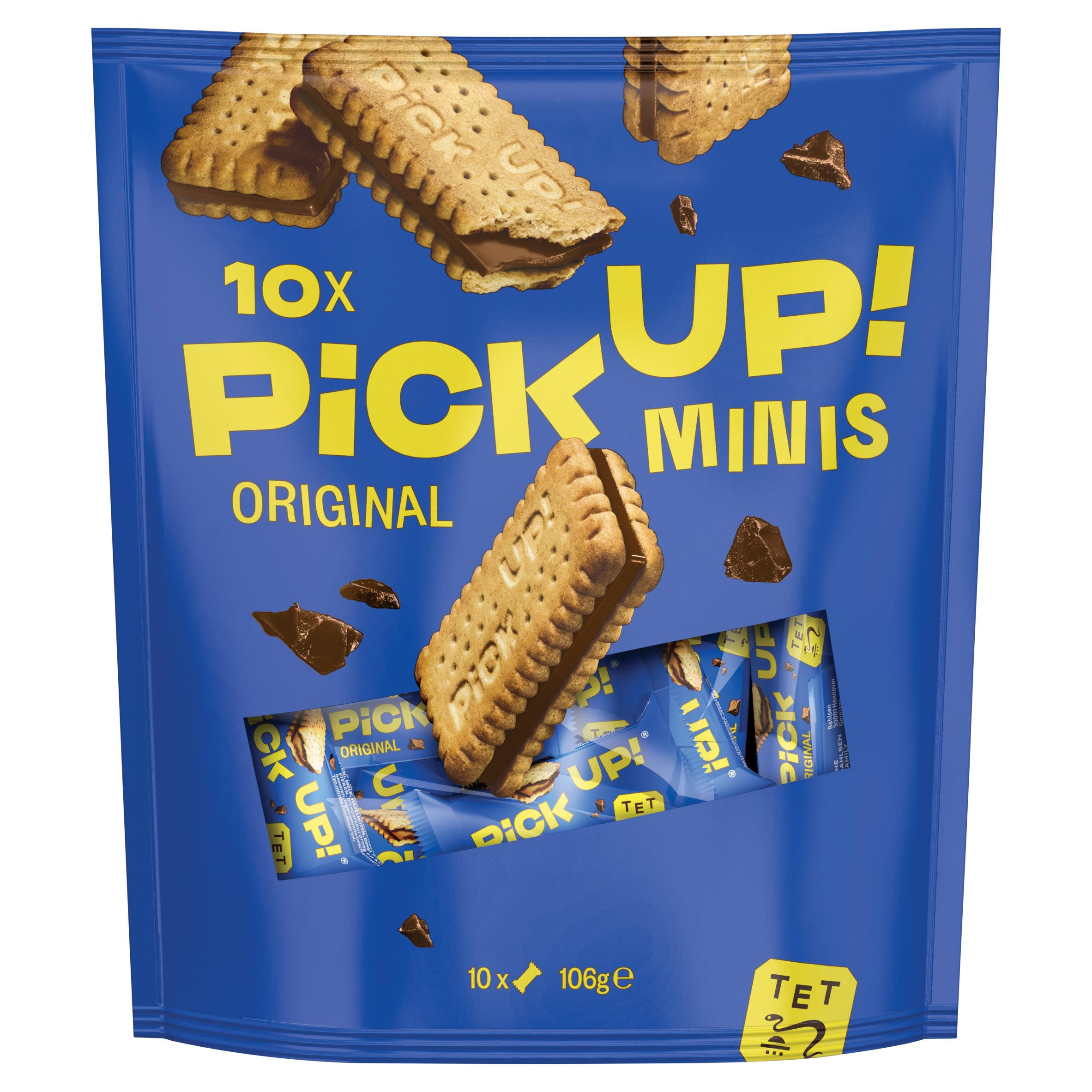 PiCK UP! Minis Milk Chocolate Biscuit Bars 10 pack