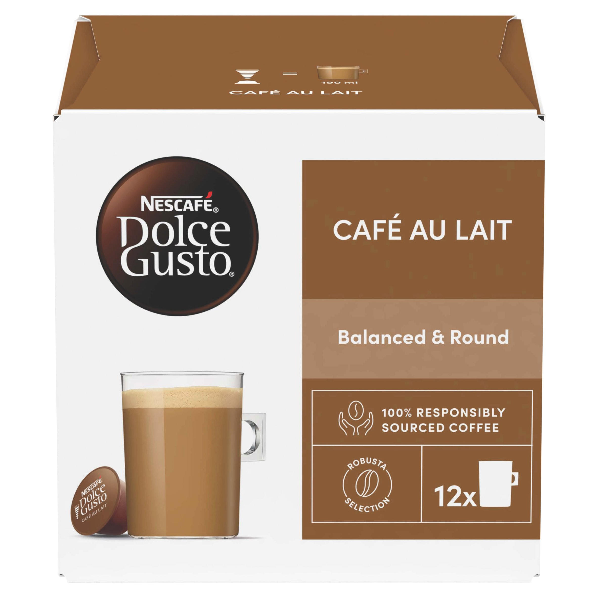 Nescafe Dolce Gusto Café au Lait Coffee Pods X12