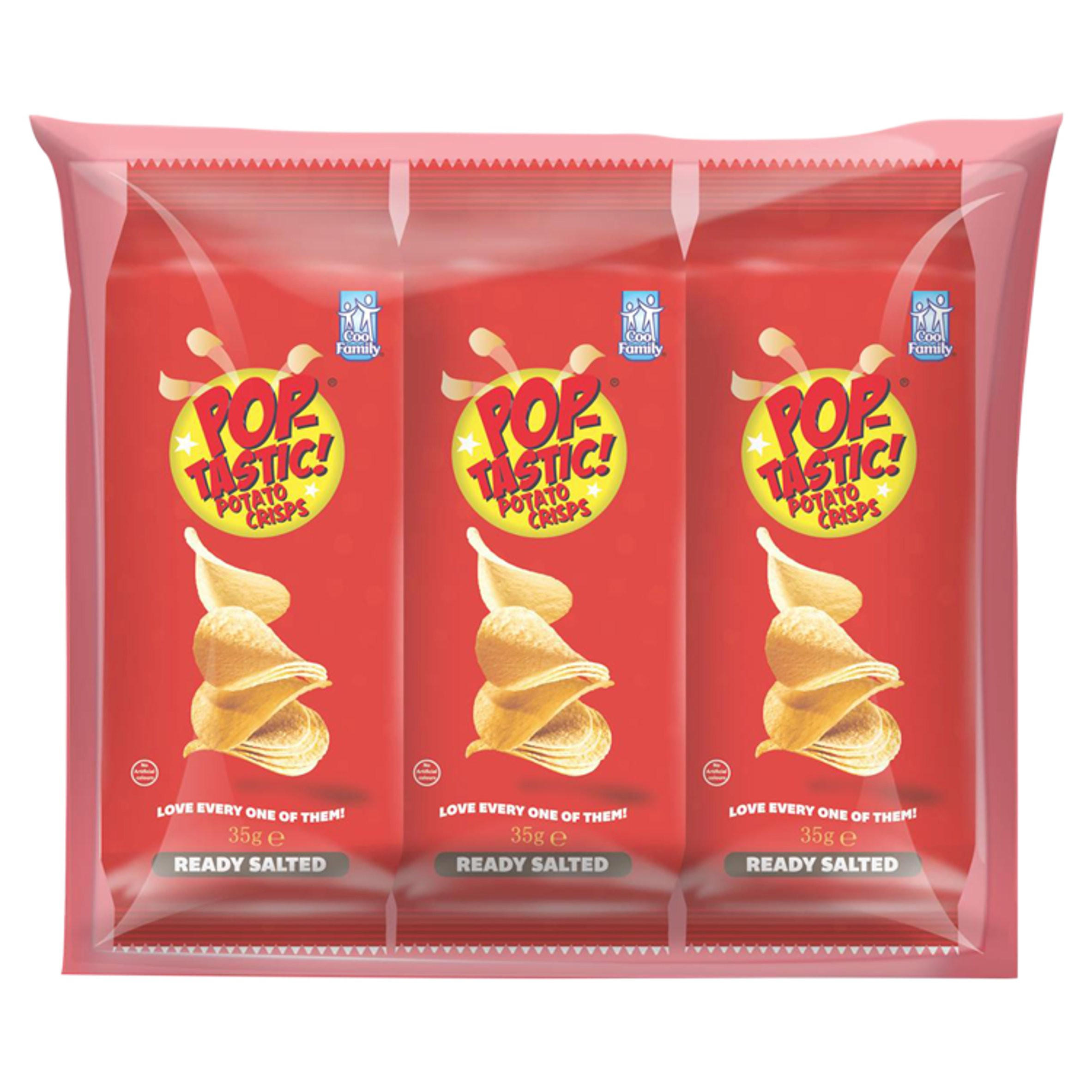Pop-Tastic! Potato Crisps Ready Salted 3 x 35g